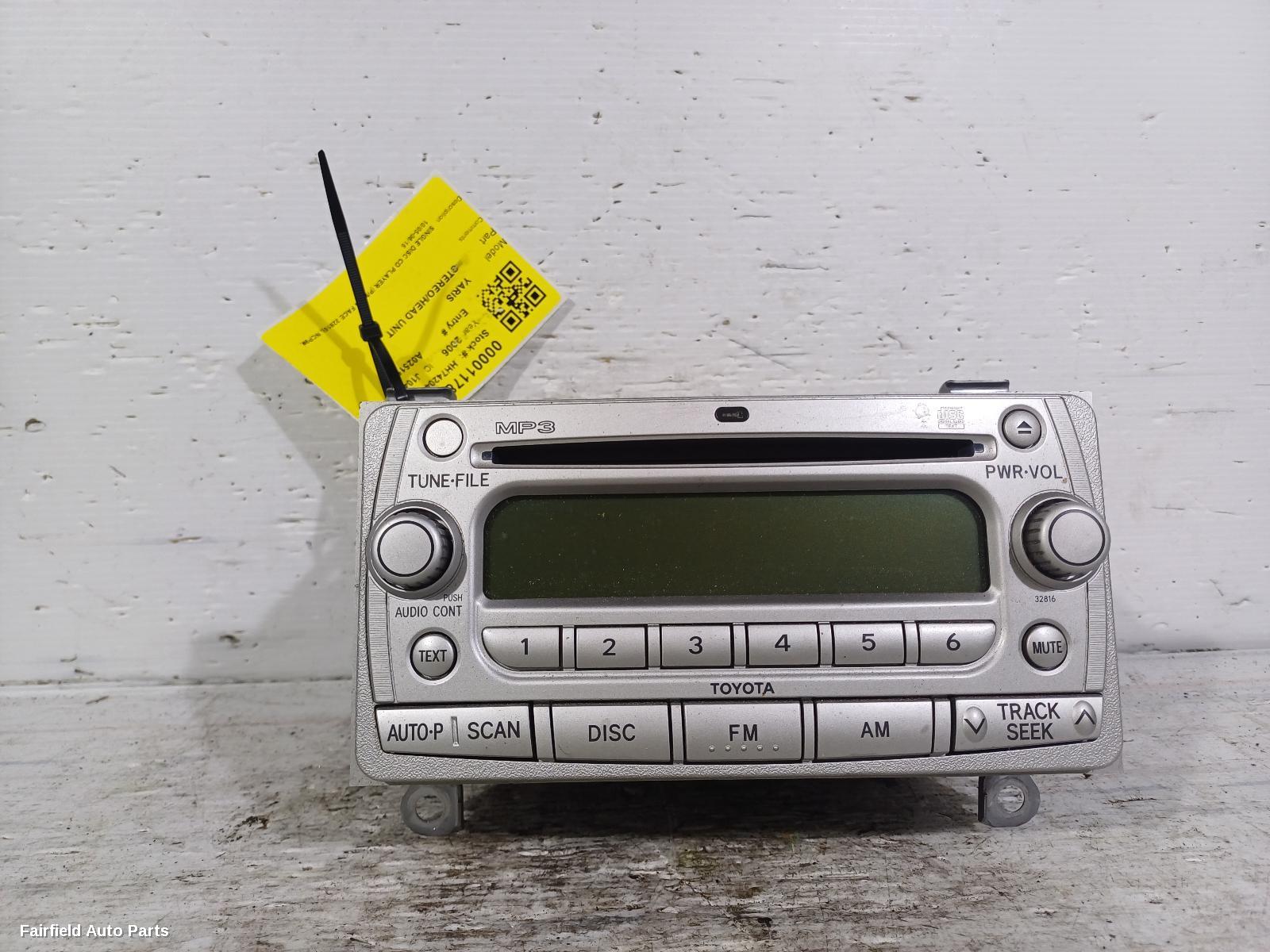2005-2016 Toyota Yaris Radio Cd Dvd Sat Tv