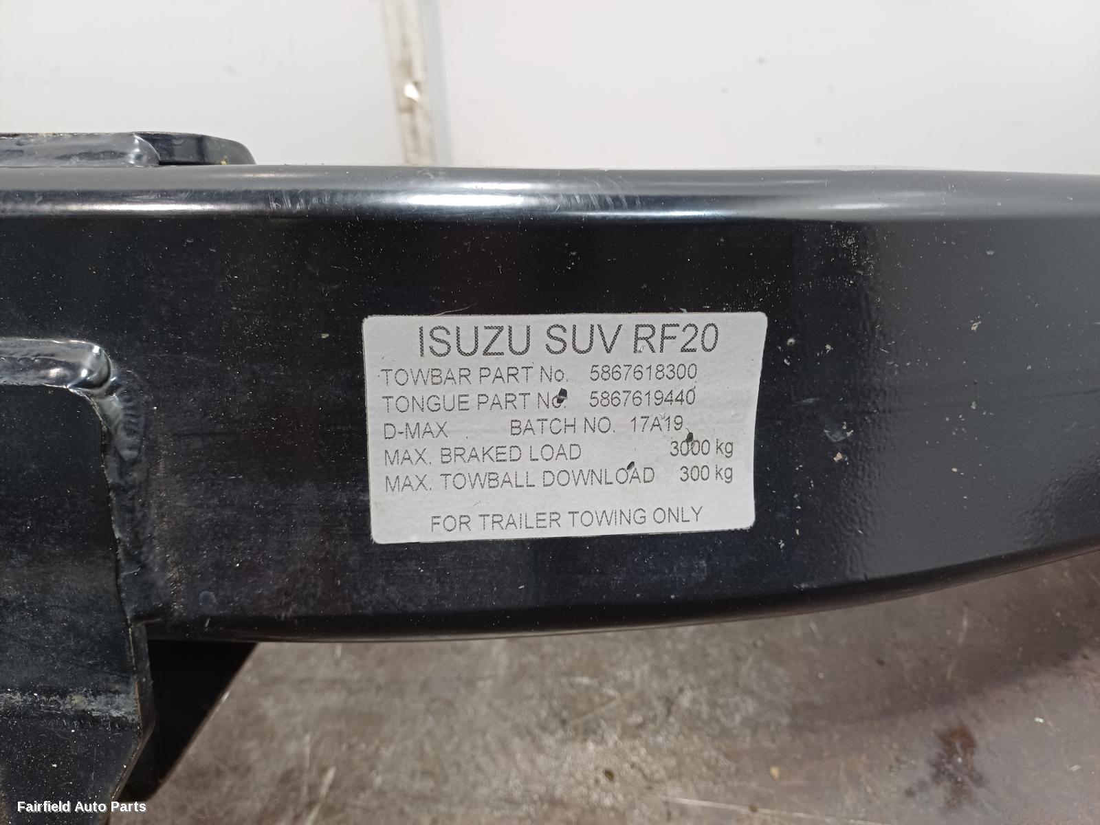 2013-2021 Isuzu Mu-x Towbar