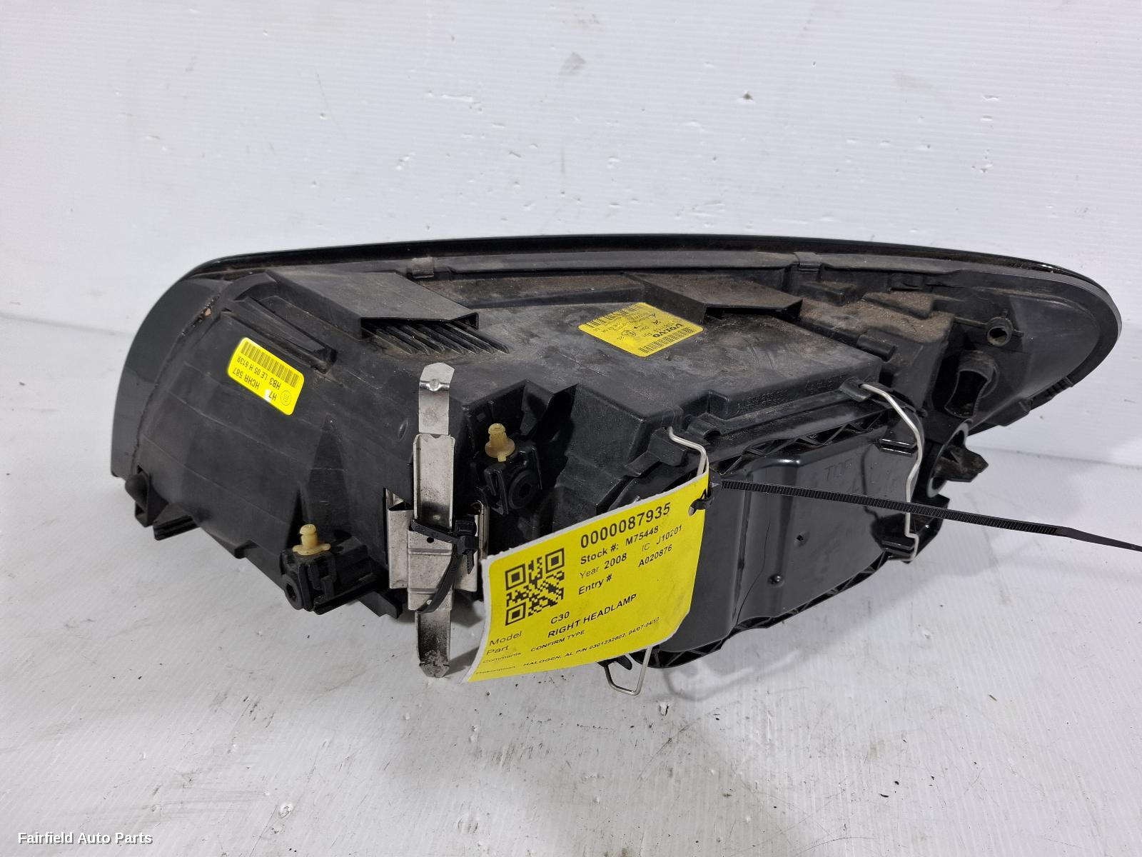 2007-2010 Volvo C30 Right Headlamp