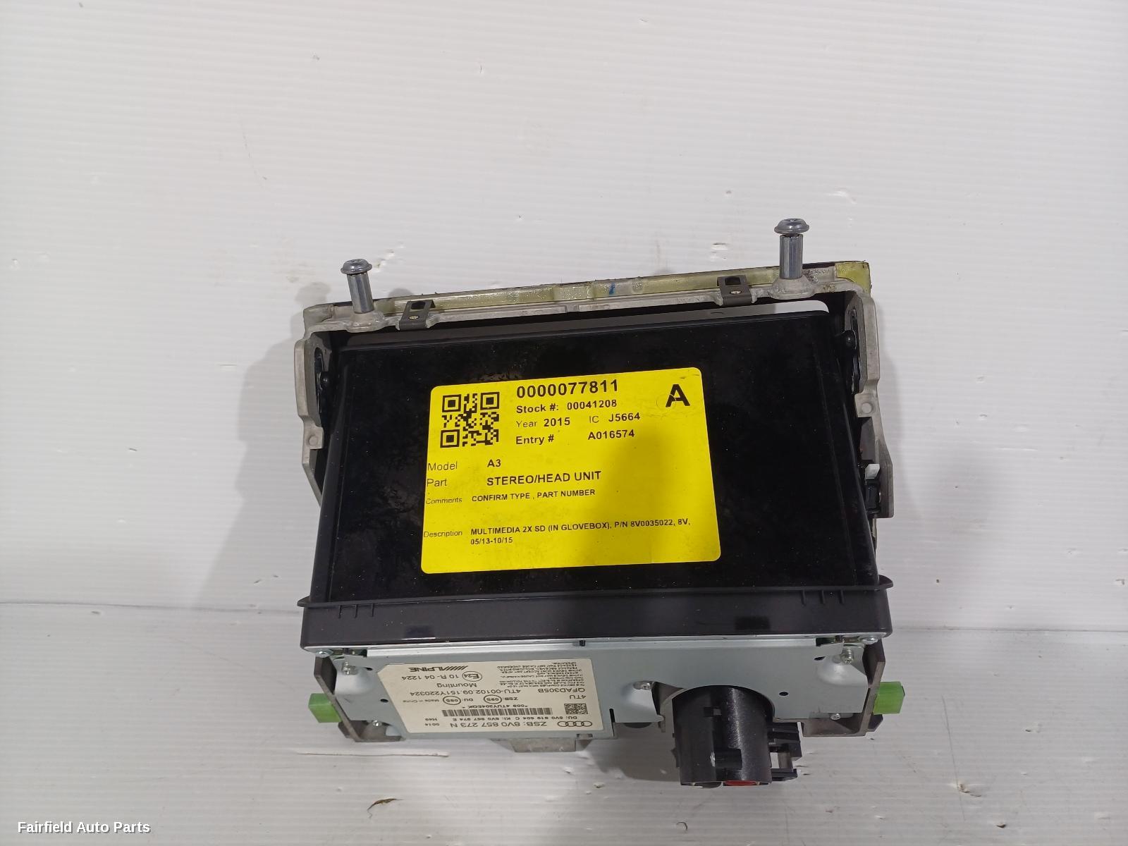 2013-2020 Audi A3 Radio Cd Dvd Sat Tv
