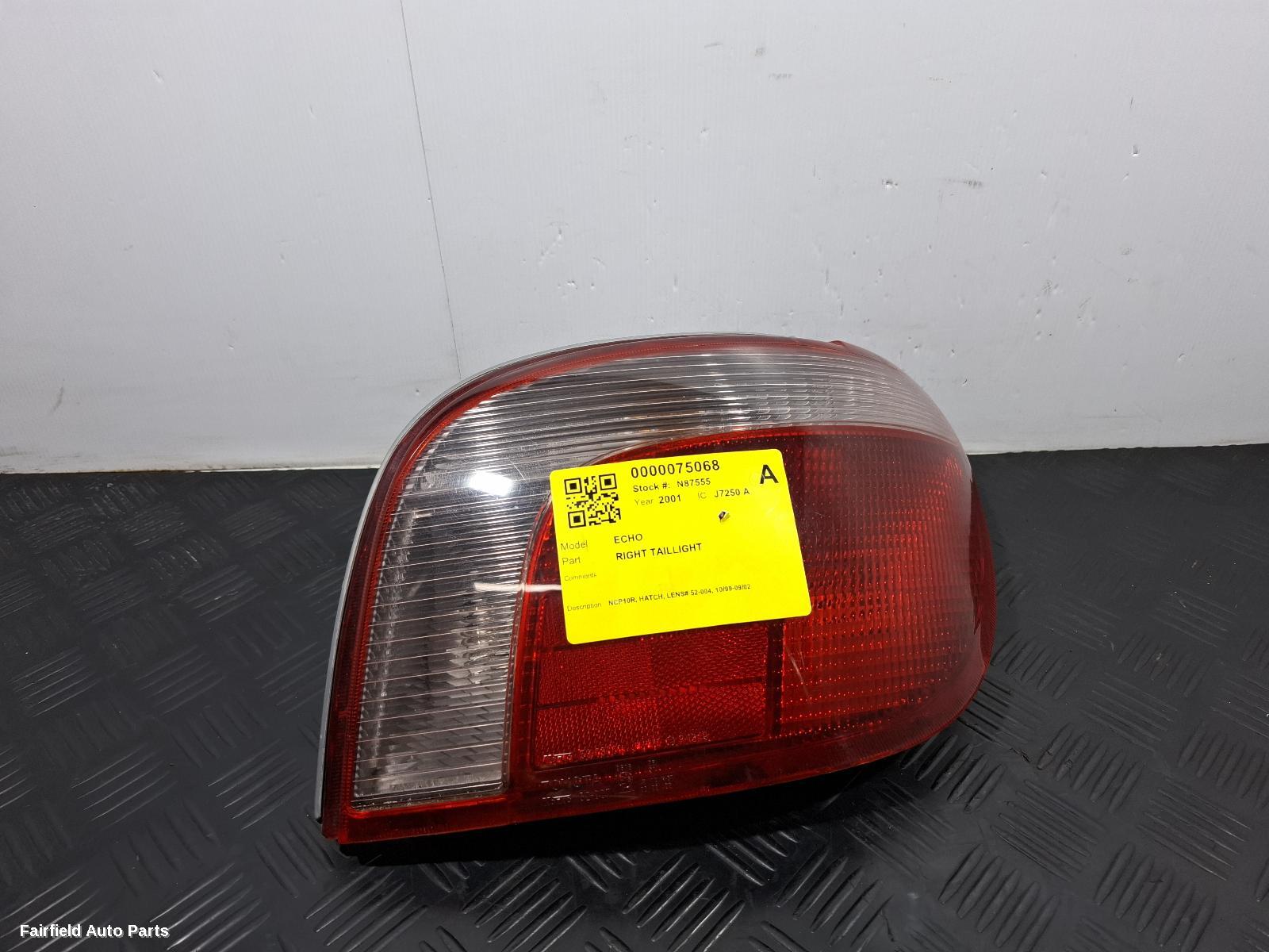 1999-2002 Toyota Echo Right Taillight