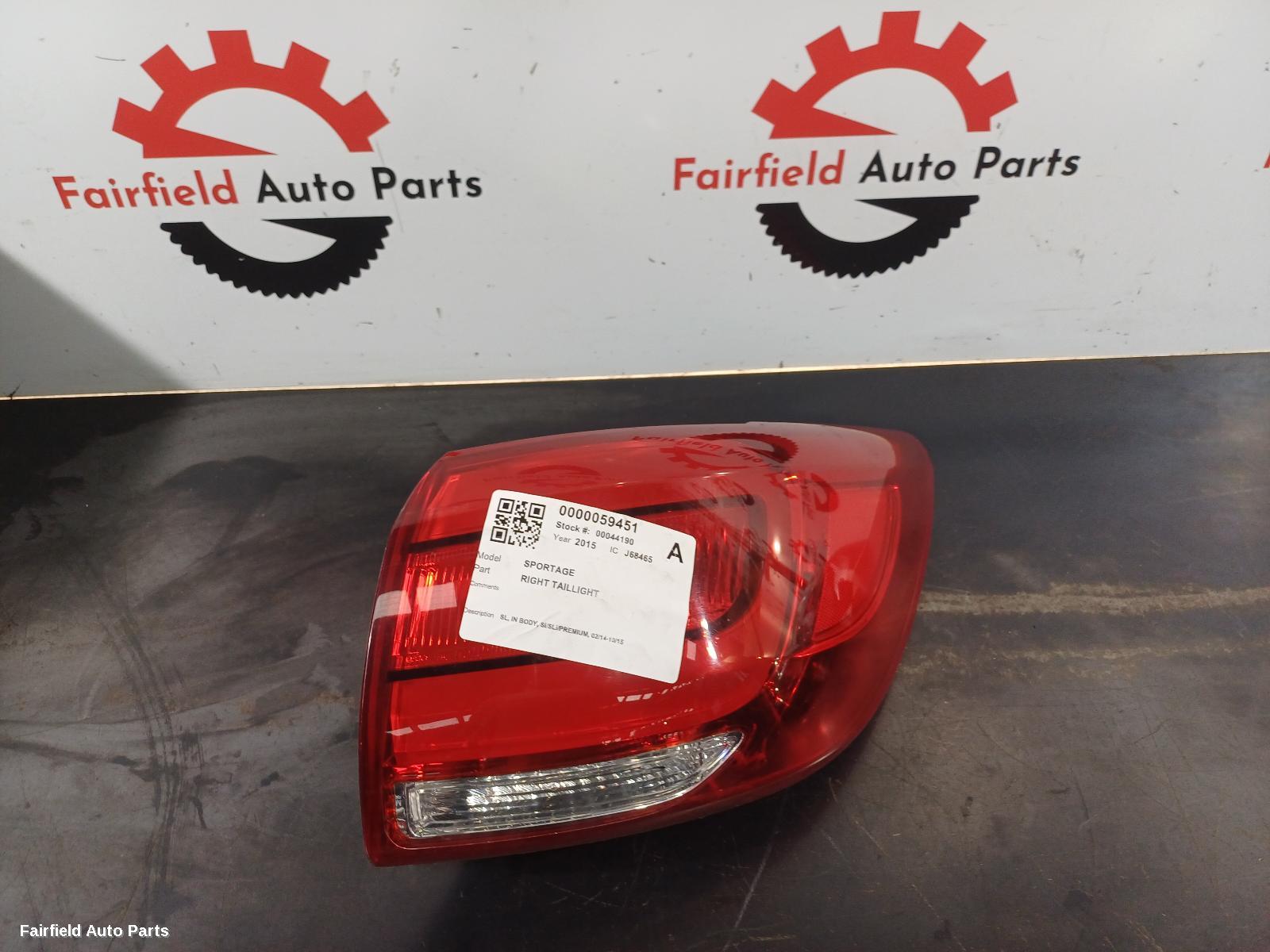 2014-2015 Kia Sportage Right Taillight