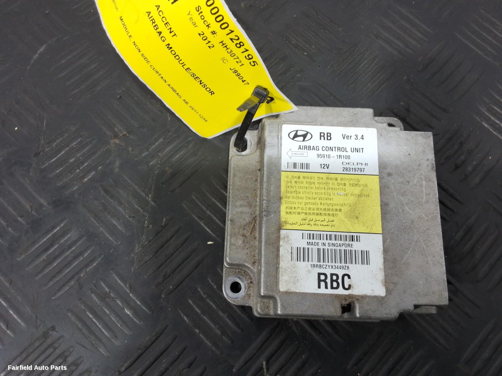 2011-2019 Hyundai Accent Airbag Module Sensor
