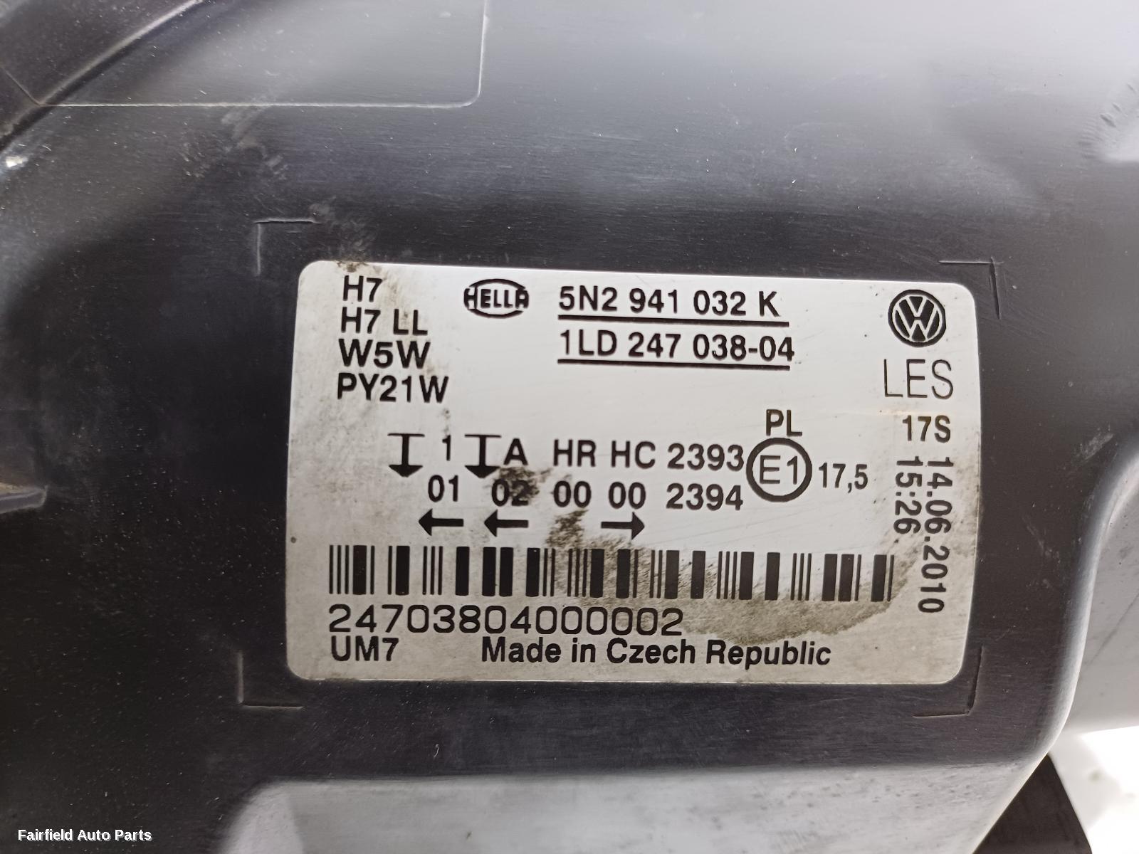 2008-2011 Volkswagen Tiguan Right Headlamp