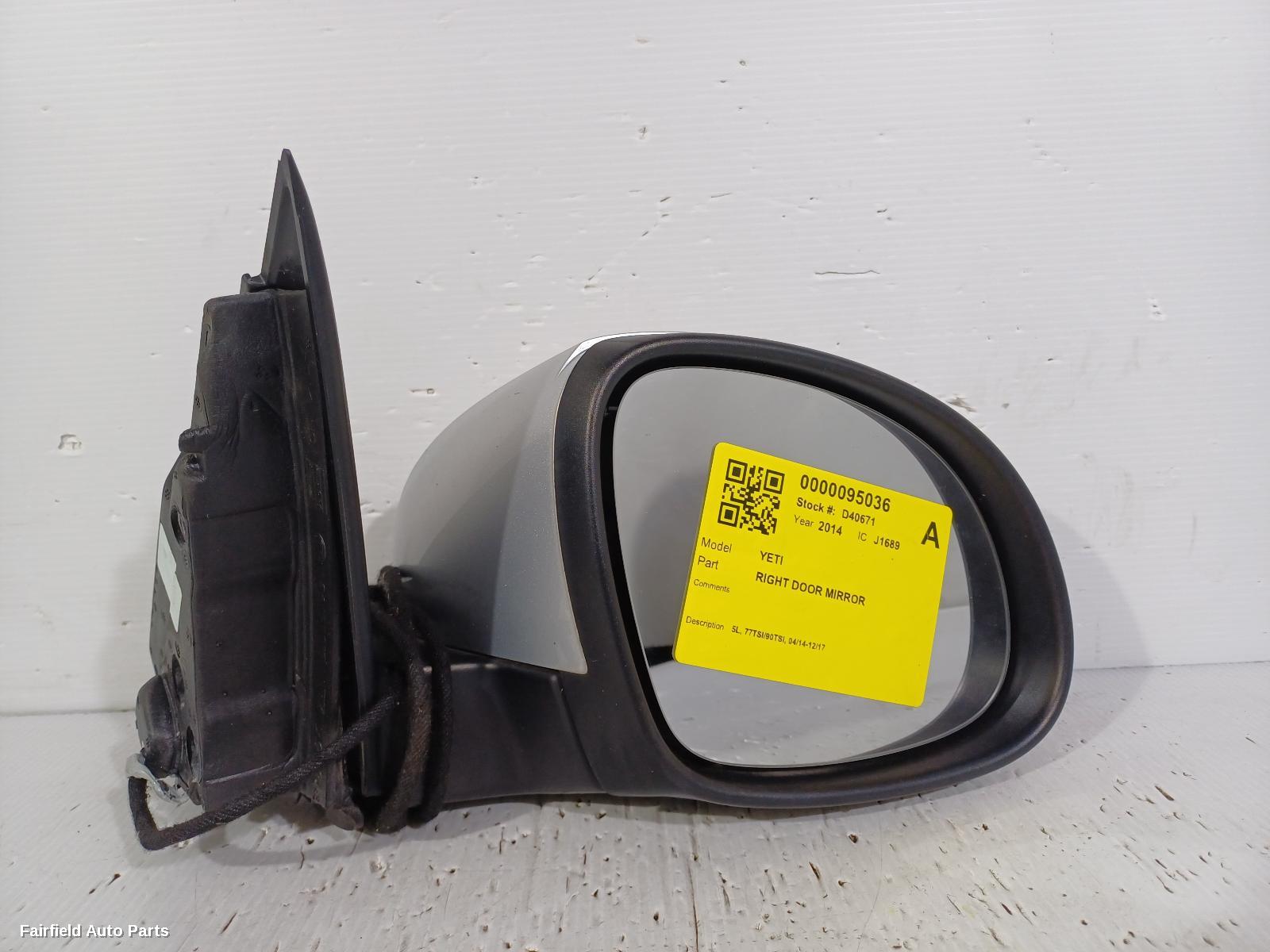 2014-2017 Skoda Yeti Right Door Mirror