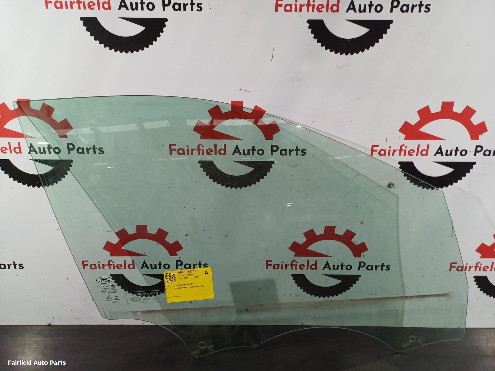 2015-2026 Land Rover Discovery Sport Right Front Door Window