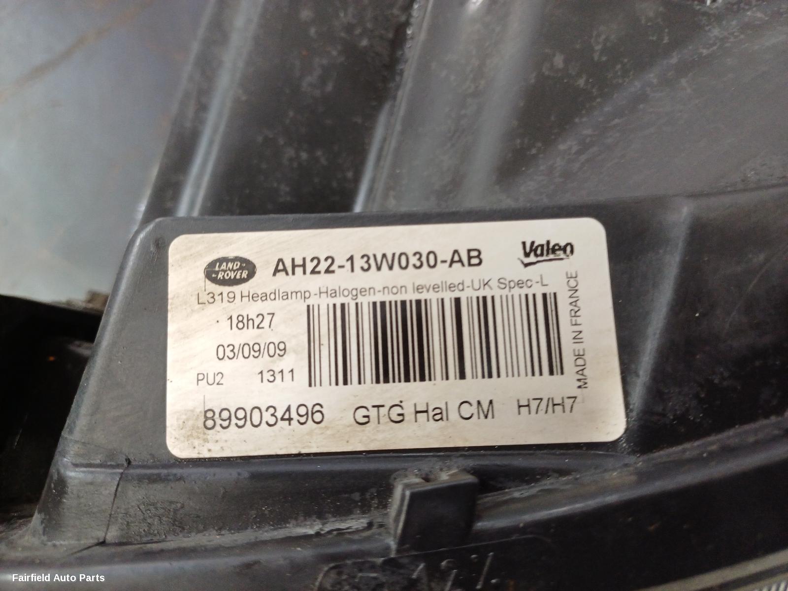 2009-2014 Land Rover Discovery Left Headlamp
