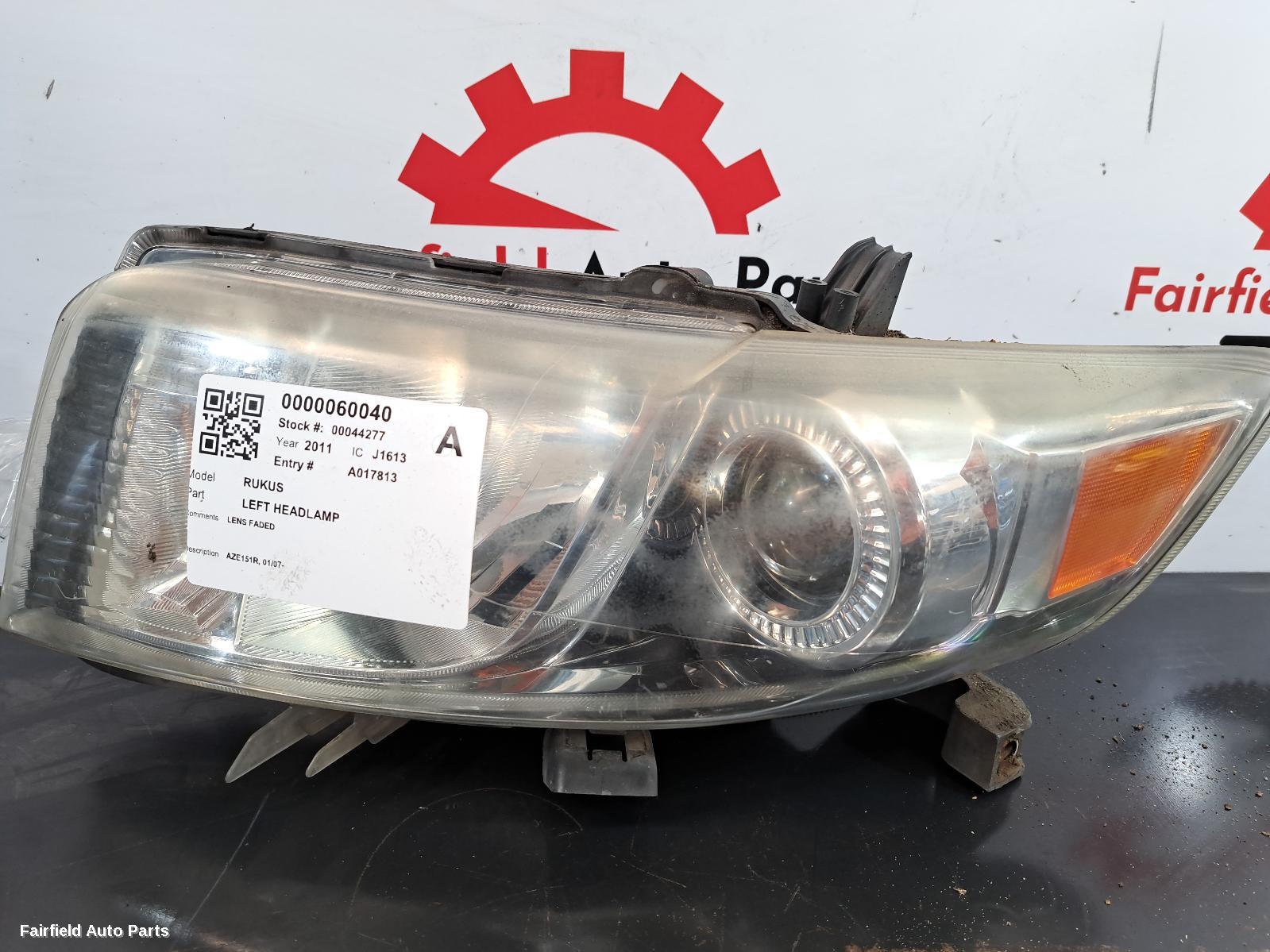 2007-2015 Toyota Rukus Left Headlamp