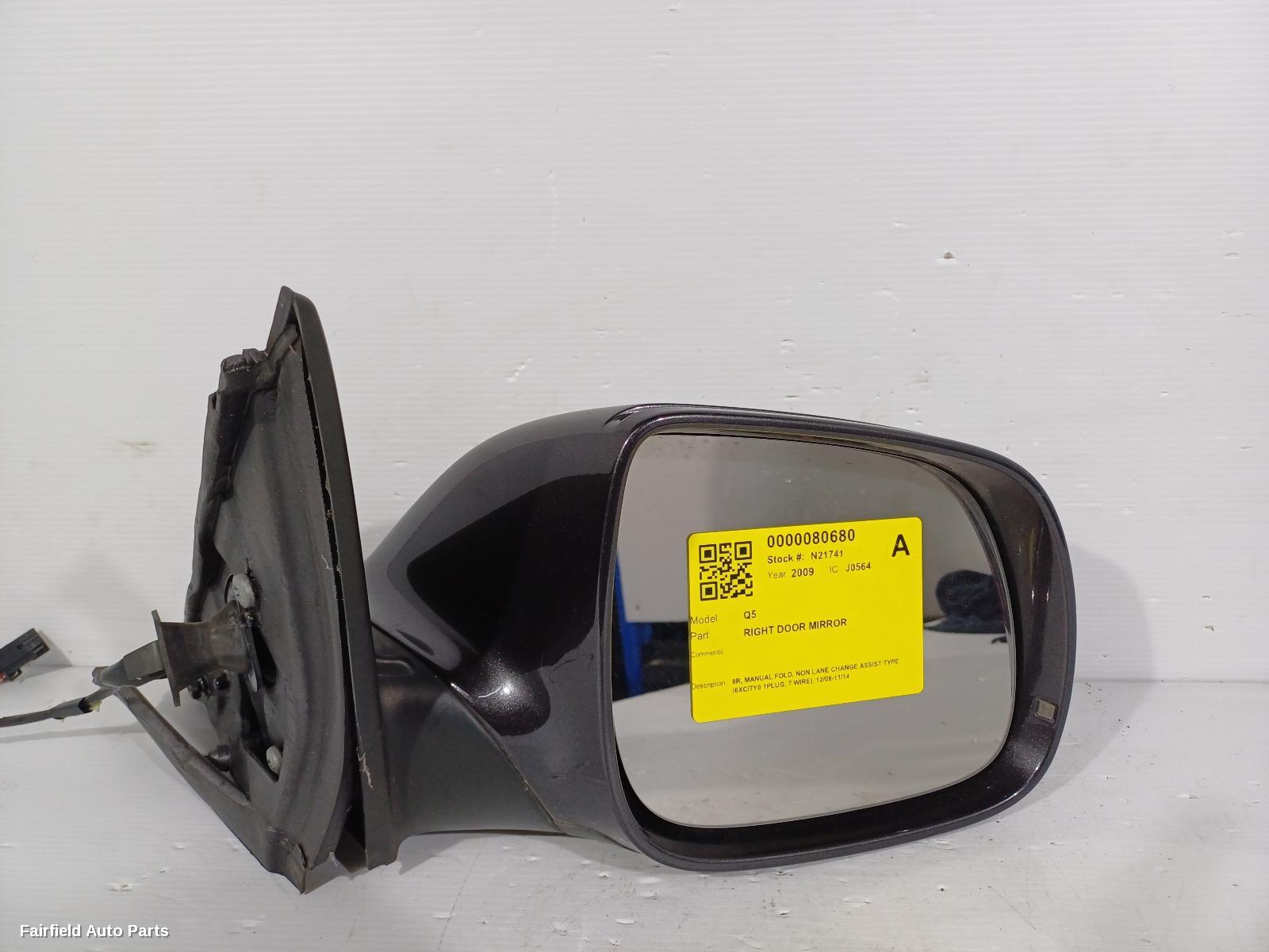2008-2014 Audi Q5 Right Door Mirror