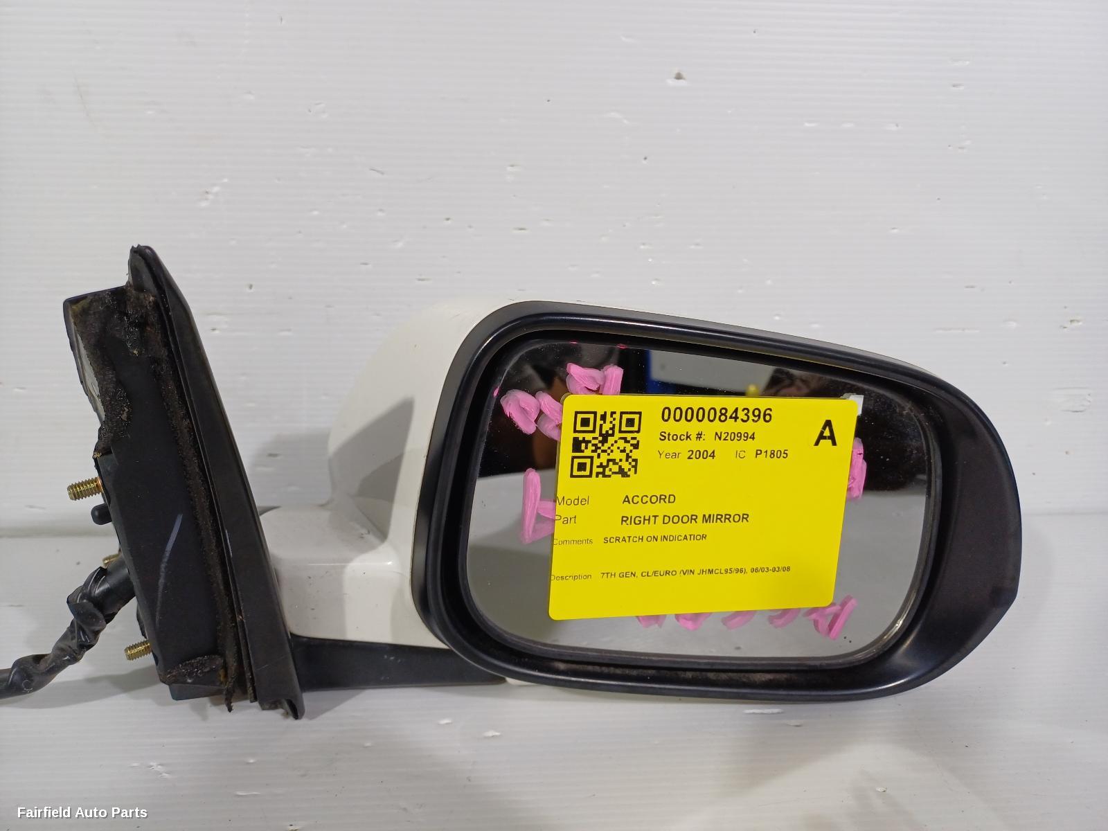 2003-2008 Honda Accord Right Door Mirror