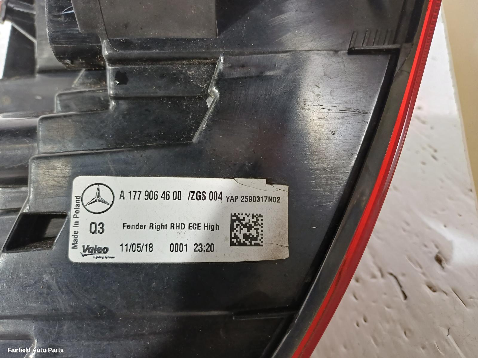 2018-2023 Mercedes A Class Right Taillight
