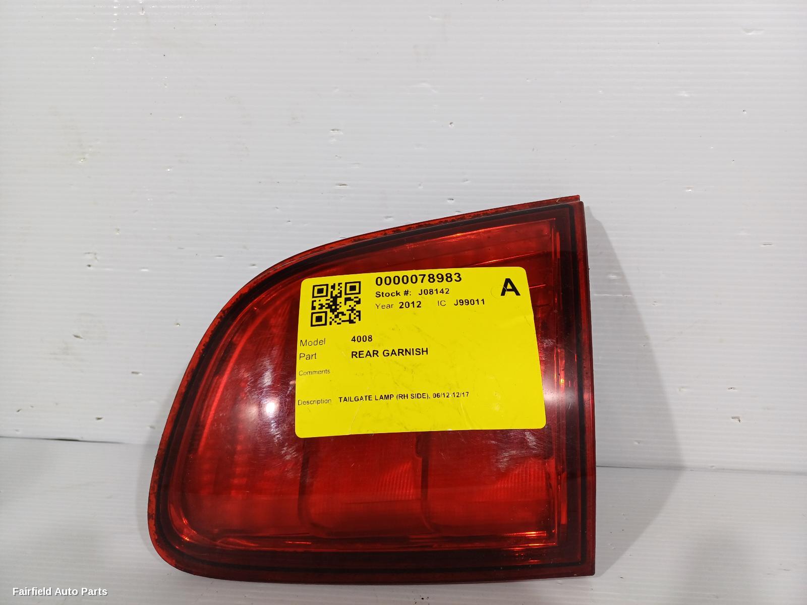 2012-2017 Peugeot 4008 Rear Garnish