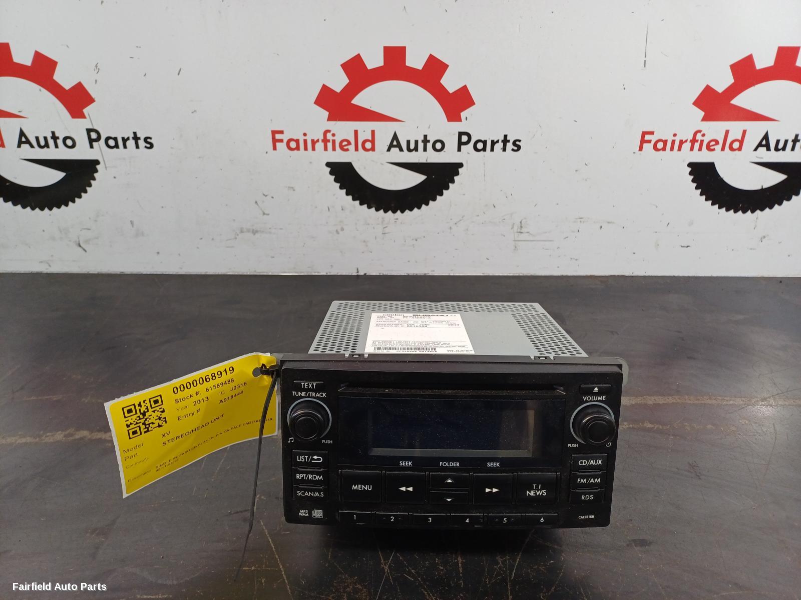 2011-2015 Subaru Xv Radio Cd Dvd Sat Tv