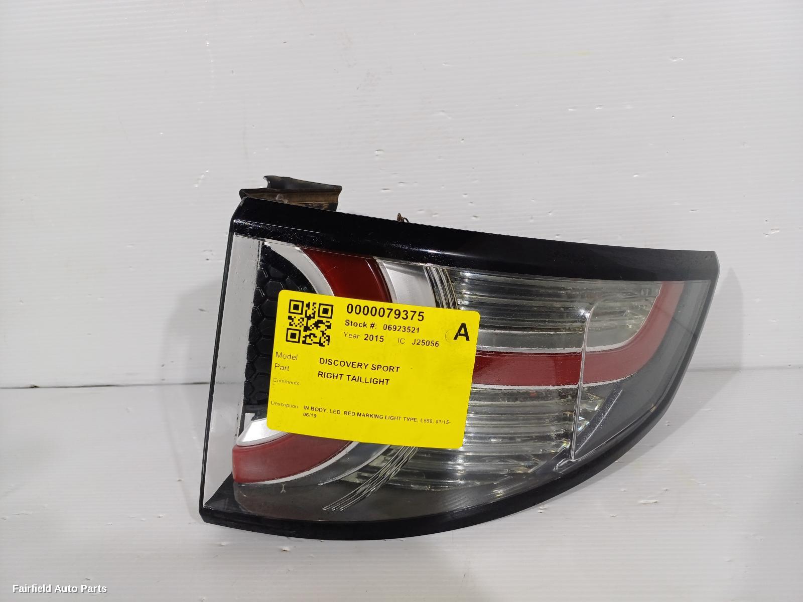 2015-2019 Land Rover Discovery Sport Right Taillight