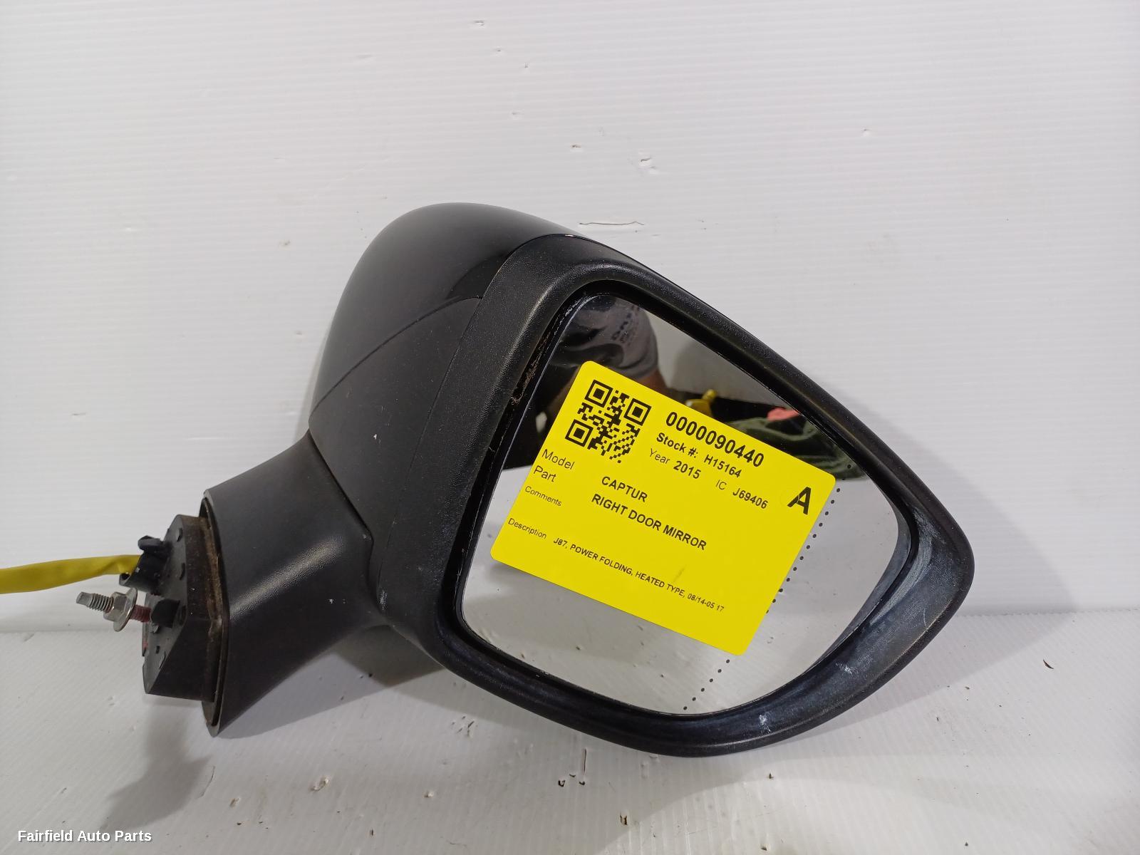 2014-2017 Renault Captur Right Door Mirror
