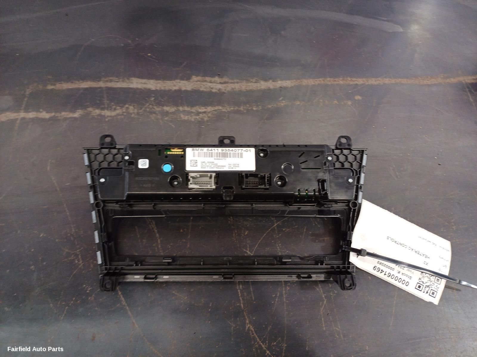 2014-2017 Bmw X3 Heater Ac Controls