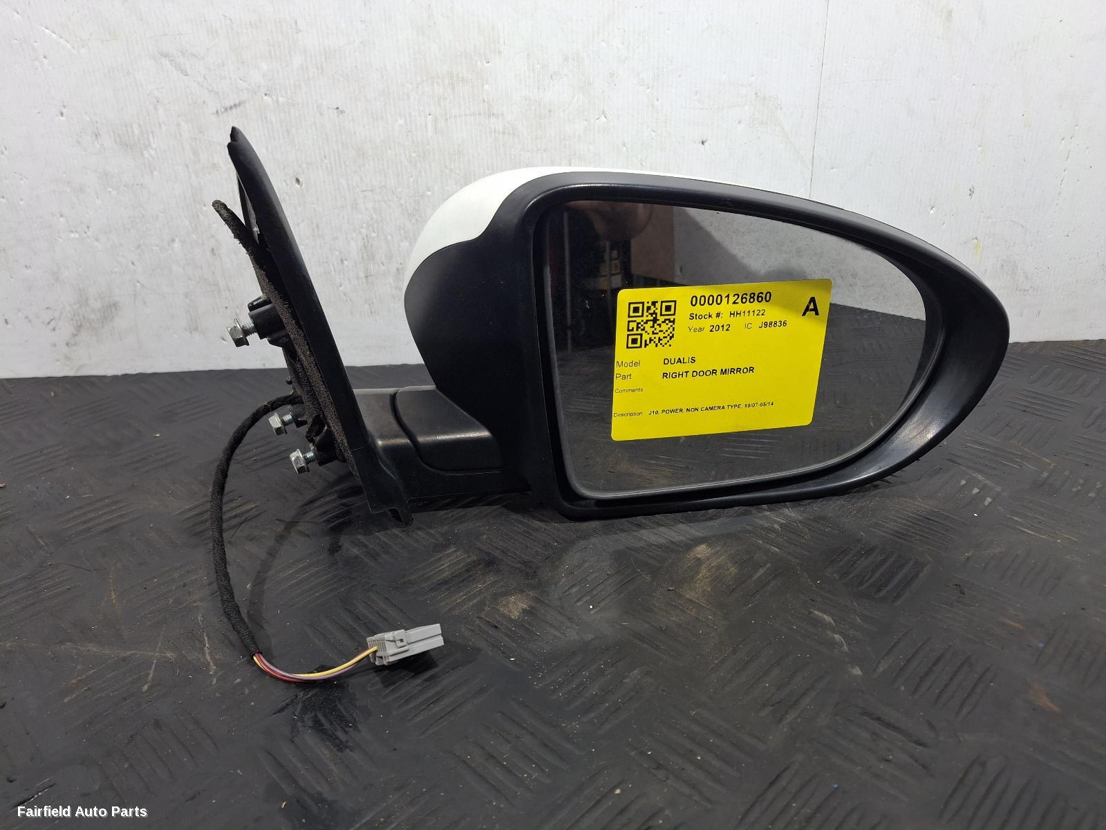 2007-2014 Nissan Dualis Right Door Mirror
