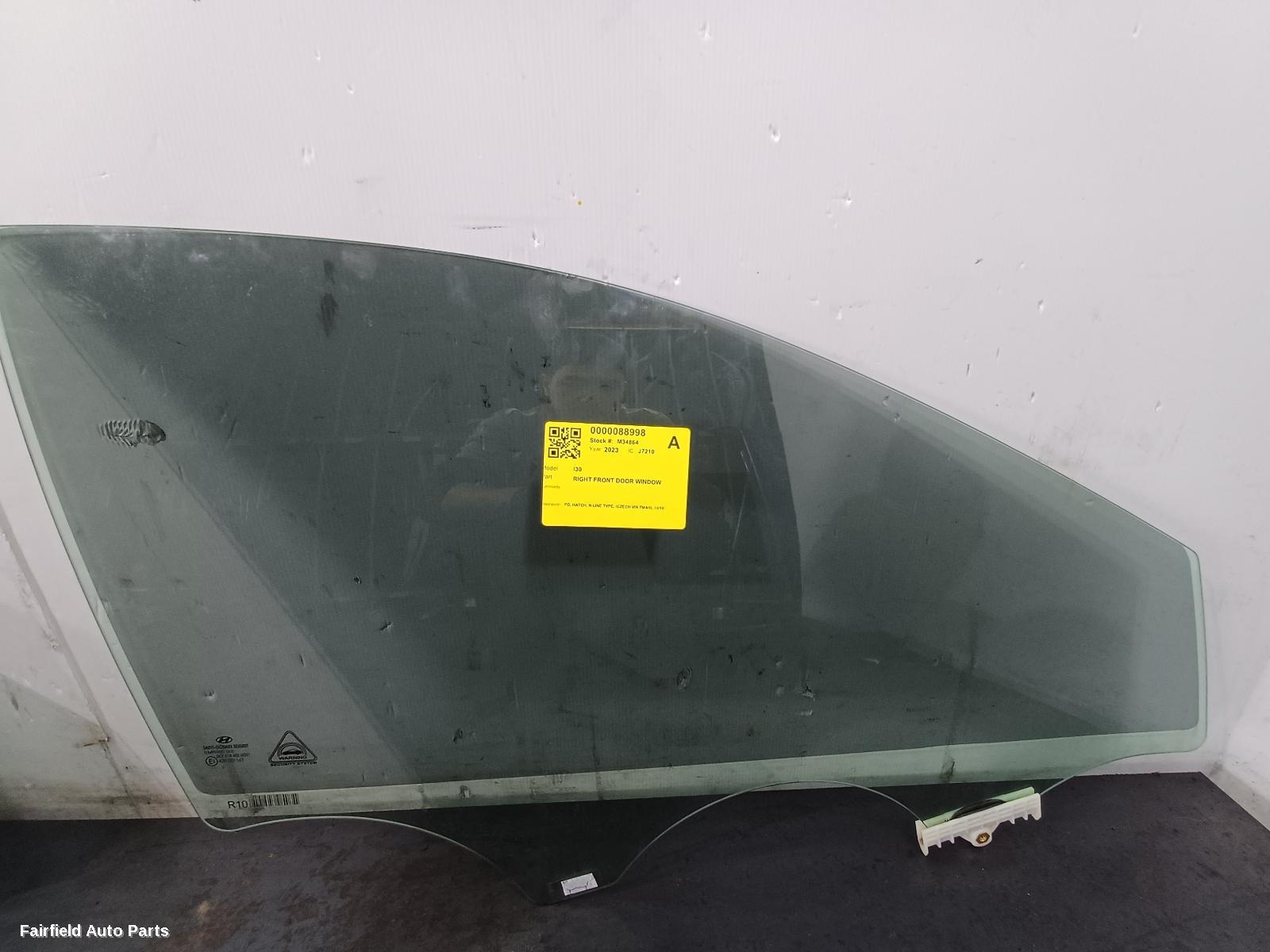2018-2026 Hyundai I30 Right Front Door Window