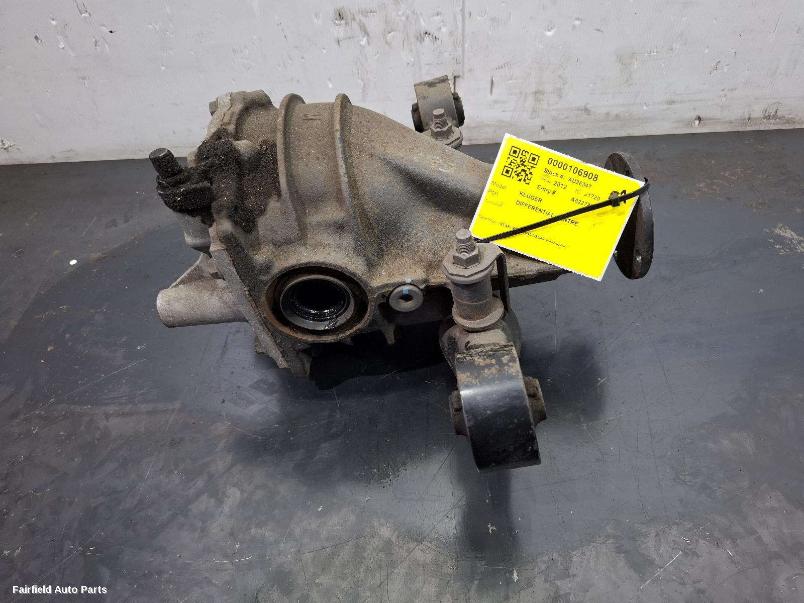 2007-2014 Toyota Kluger Differential Centre