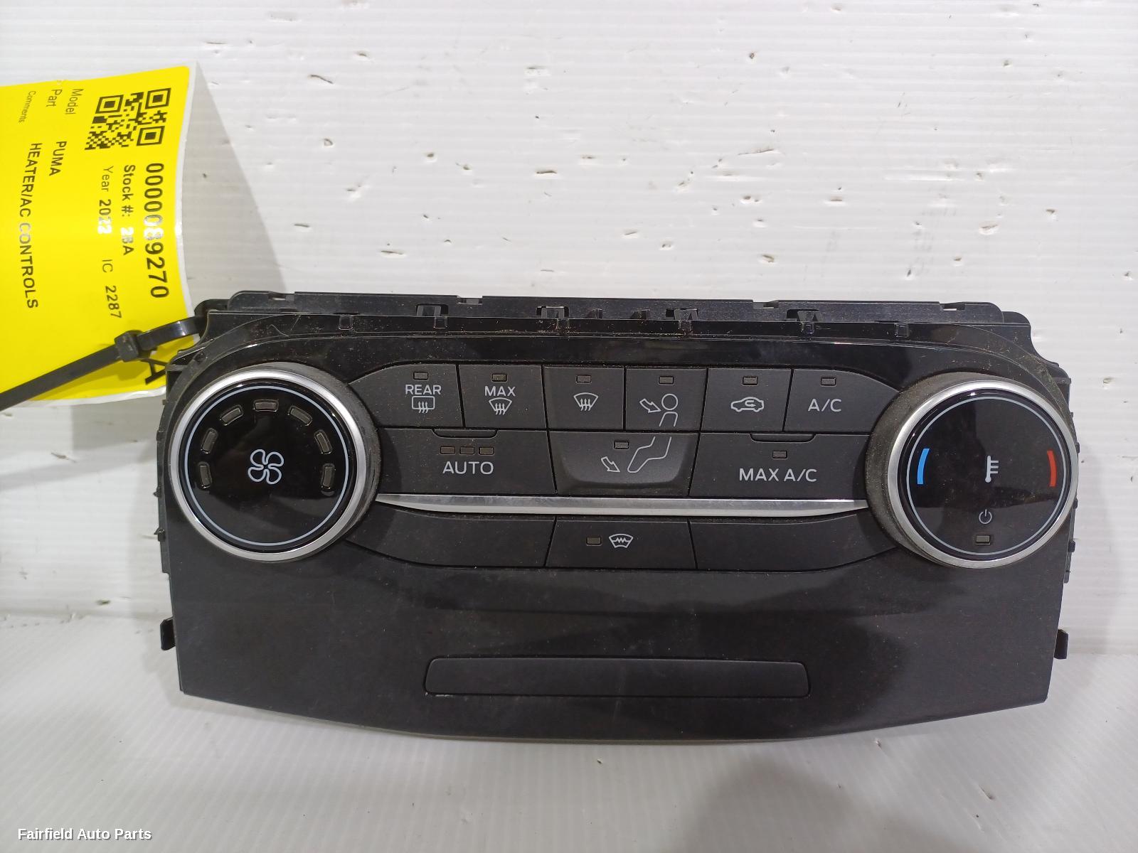 2020-2026 Ford Puma Heater Ac Controls