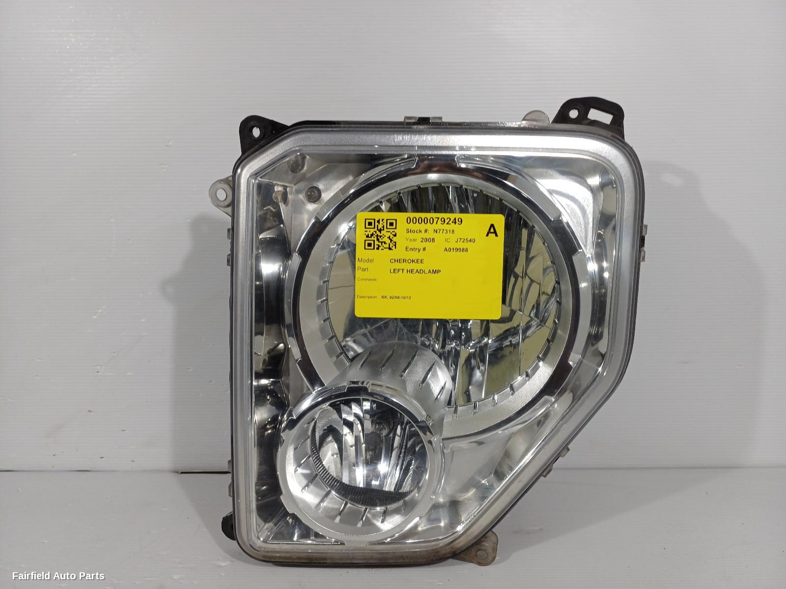 2008-2012 Jeep Cherokee Left Headlamp