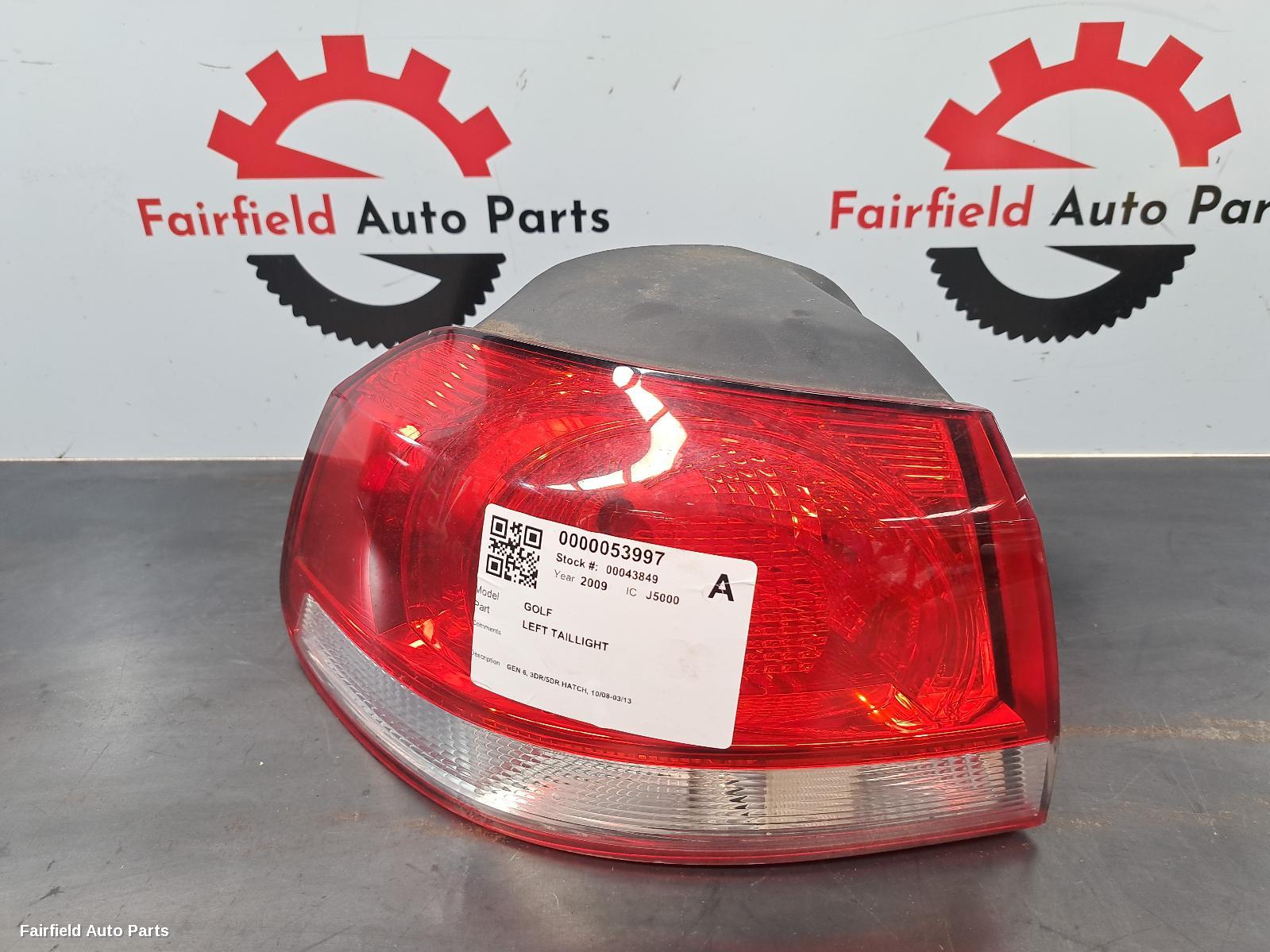 2008-2013 Volkswagen Golf Left Taillight