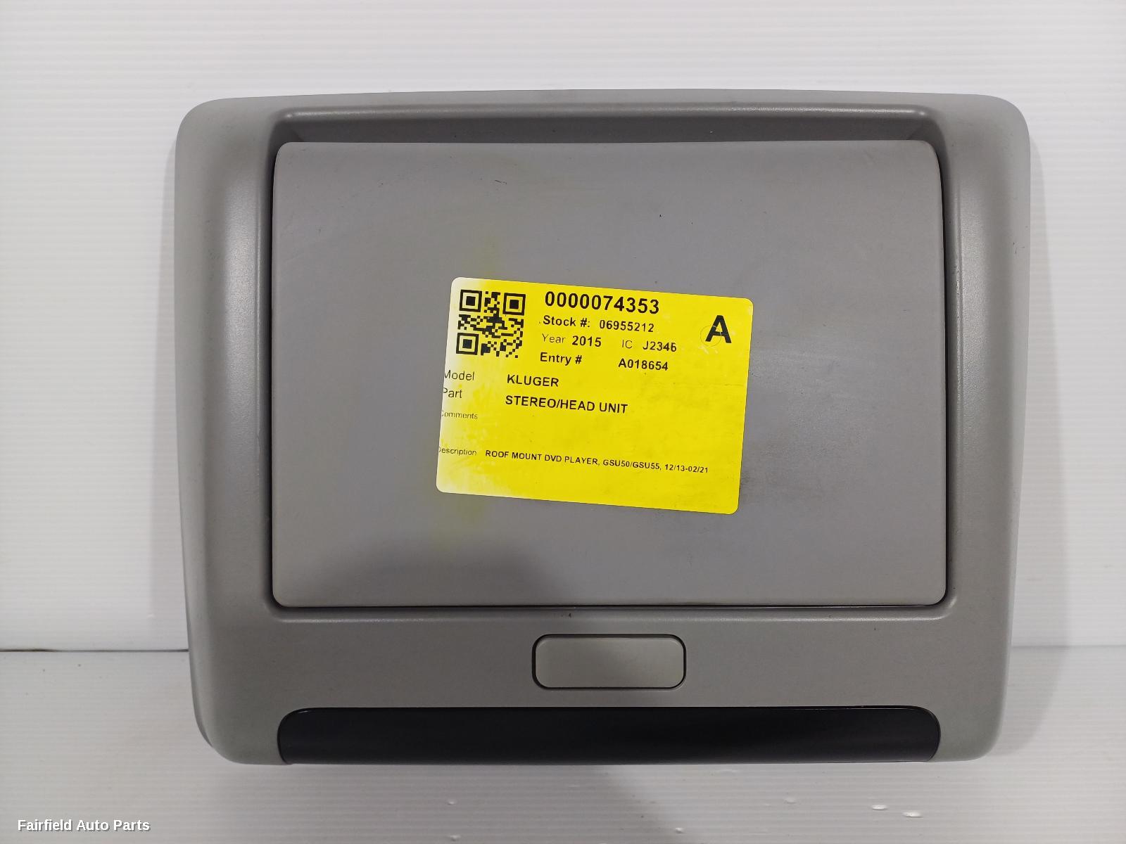 2013-2021 Toyota Kluger Radio Cd Dvd Sat Tv