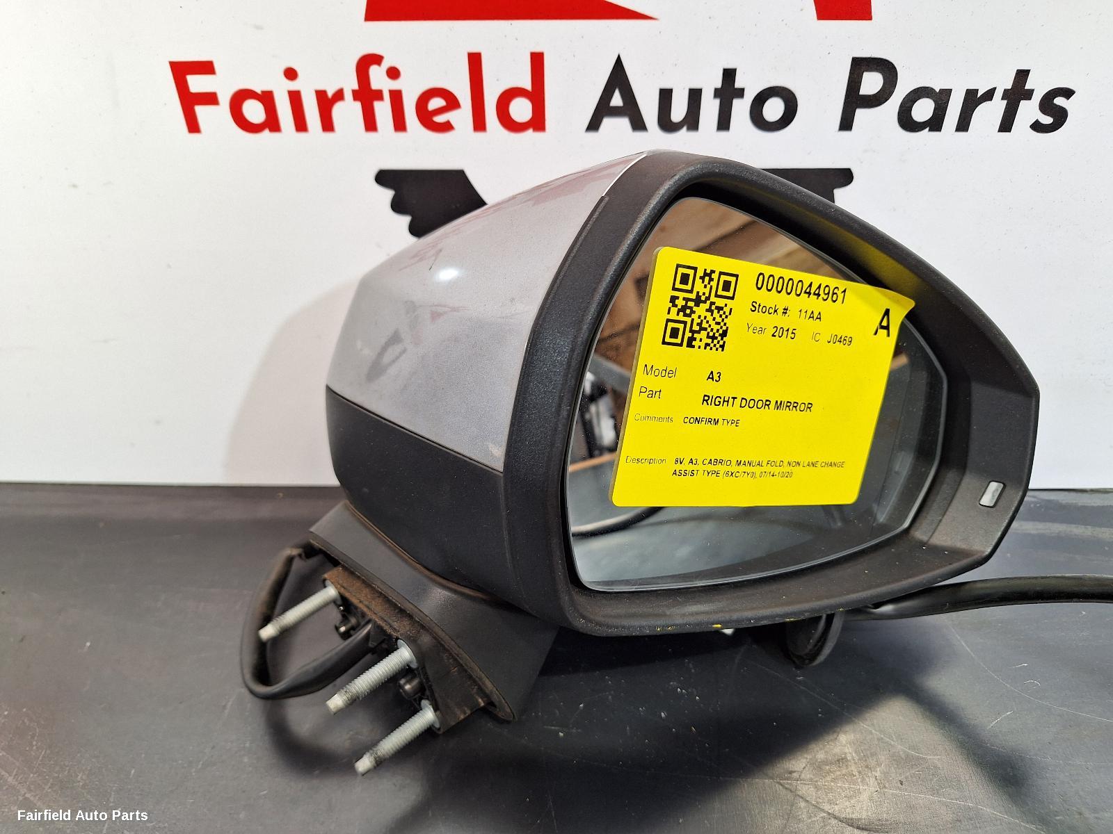 2014-2020 Audi A3 Right Door Mirror