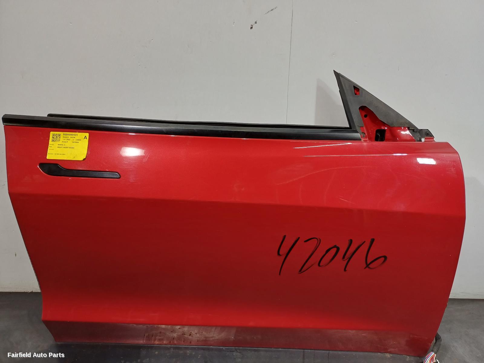 2019-2023 Tesla Model 3 Right Front Door