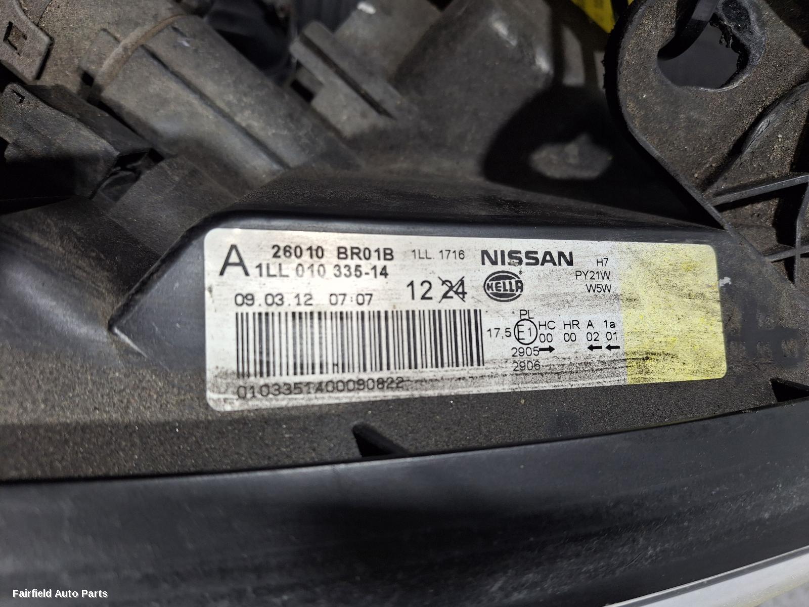 2010-2014 Nissan Dualis Right Headlamp