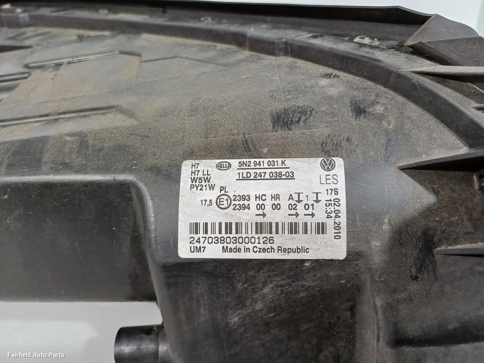 2008-2011 Volkswagen Tiguan Left Headlamp