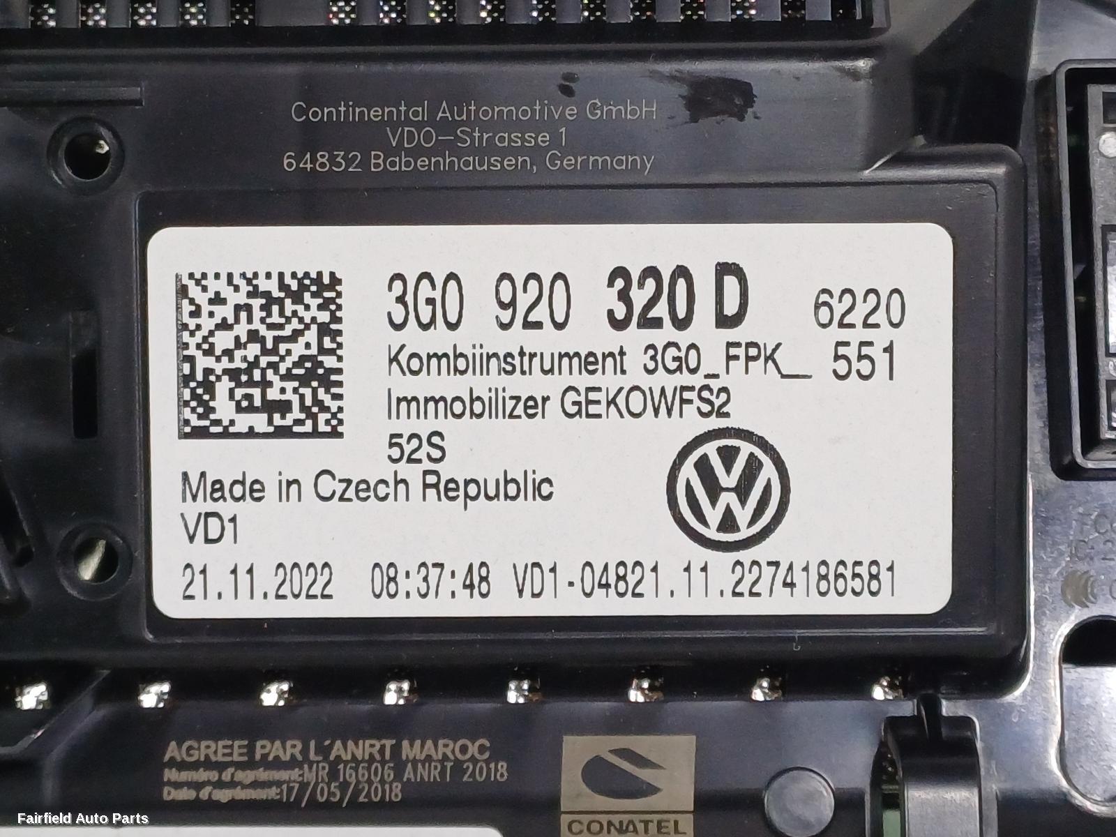 2021-2024 Volkswagen Tiguan Instrument Cluster