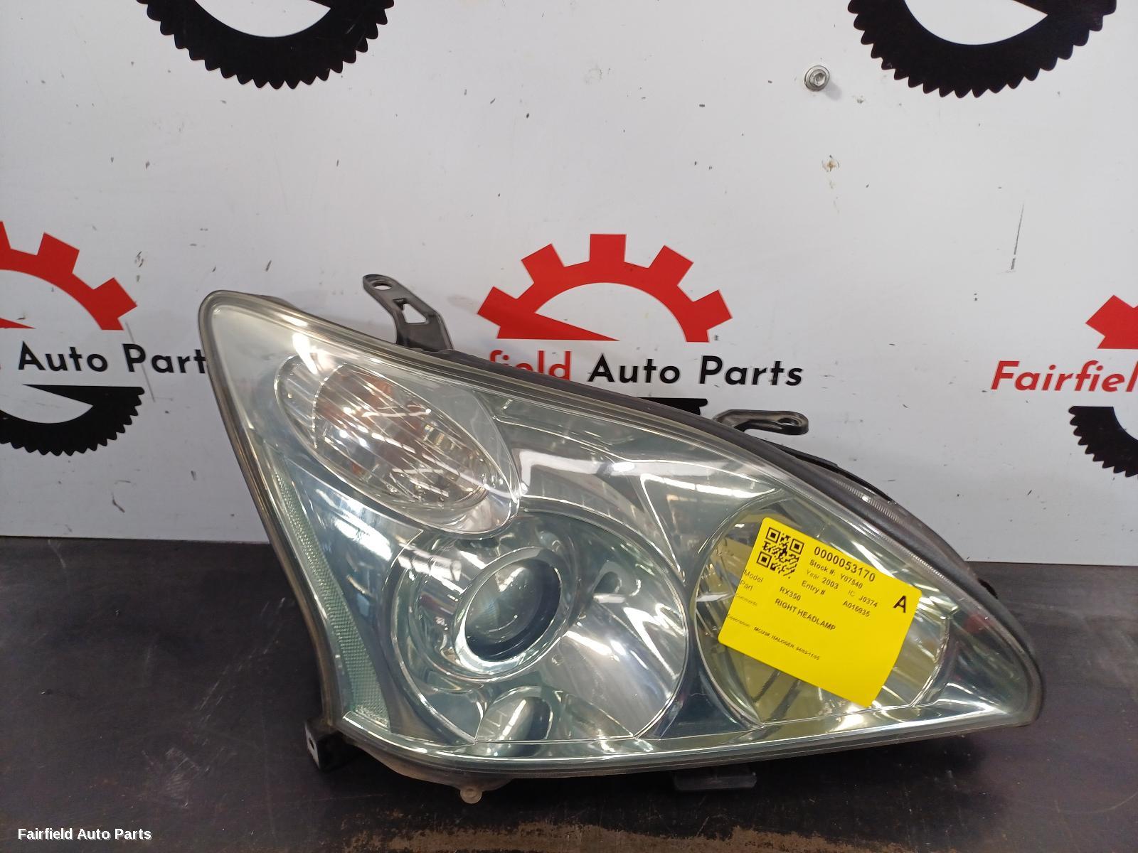 2003-2004 Lexus Rx Series Right Headlamp