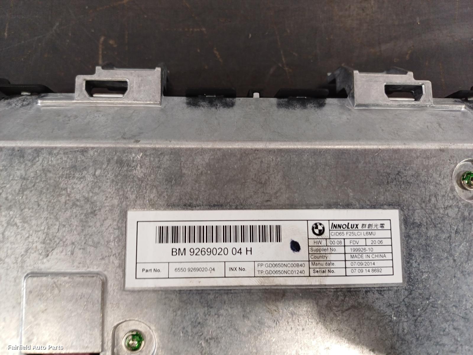 2012-2014 Bmw X3 Radio Cd Dvd Sat Tv