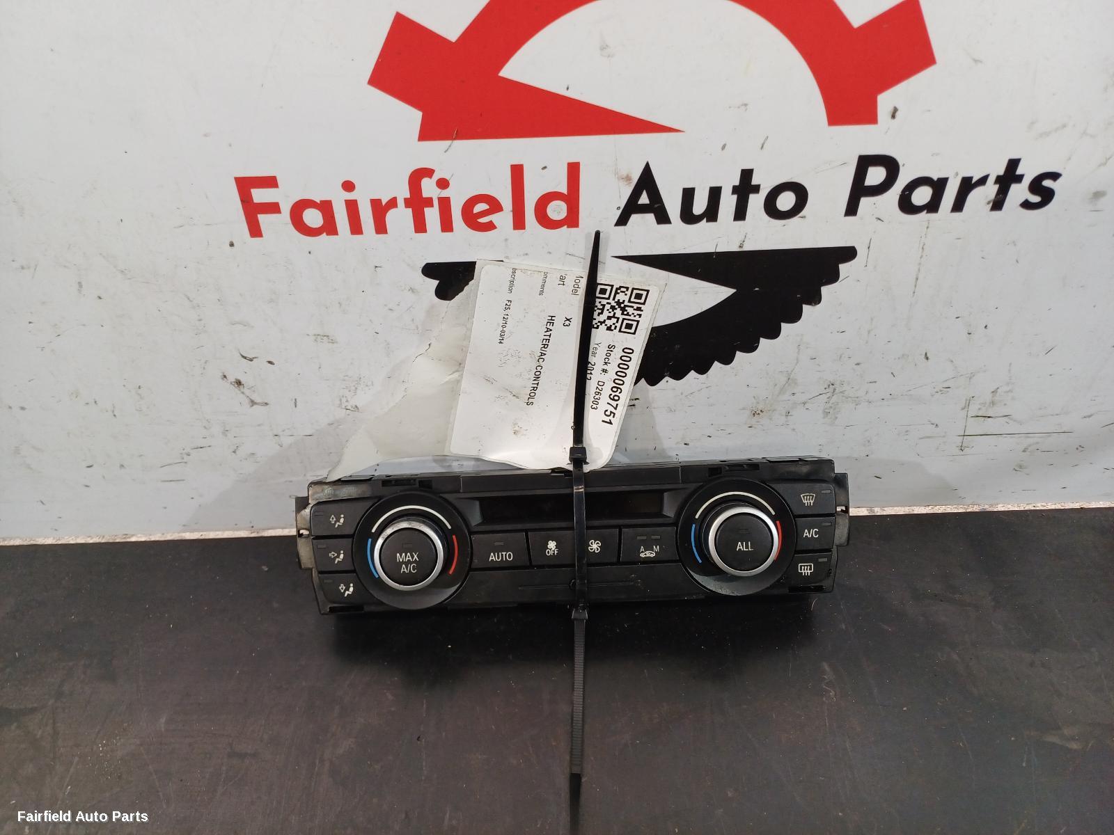 2010-2014 Bmw X3 Heater Ac Controls