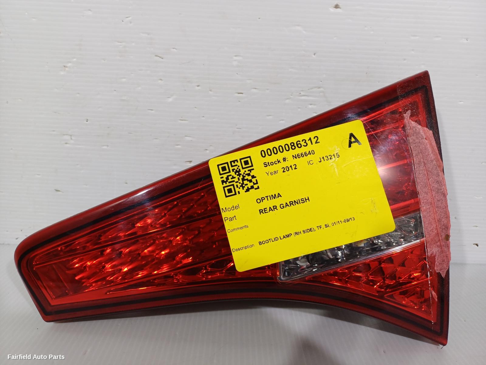 2011-2013 Kia Optima Rear Garnish