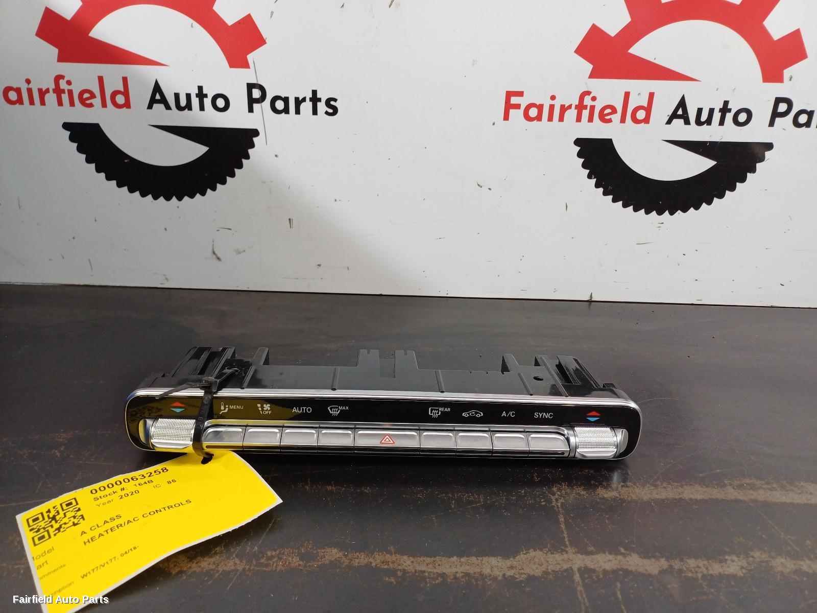 2018-2025 Mercedes A Class Heater Ac Controls