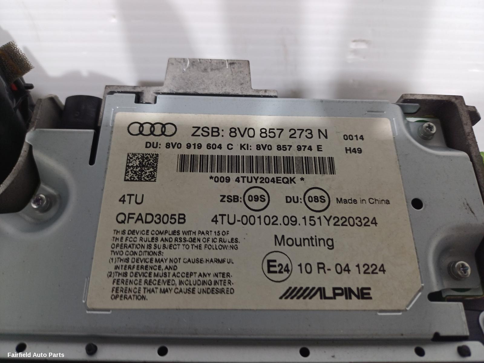 2013-2020 Audi A3 Radio Cd Dvd Sat Tv