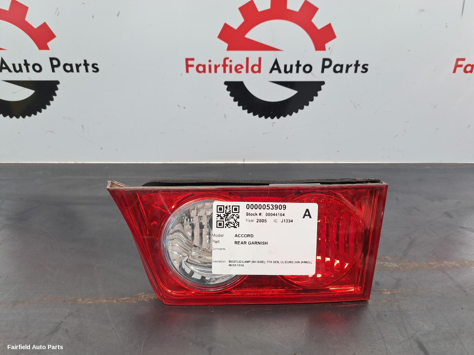 2003-2005 Honda Accord Rear Garnish