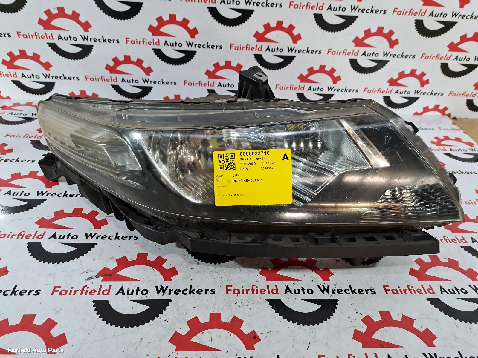 2009-2013 Honda City Right Headlamp