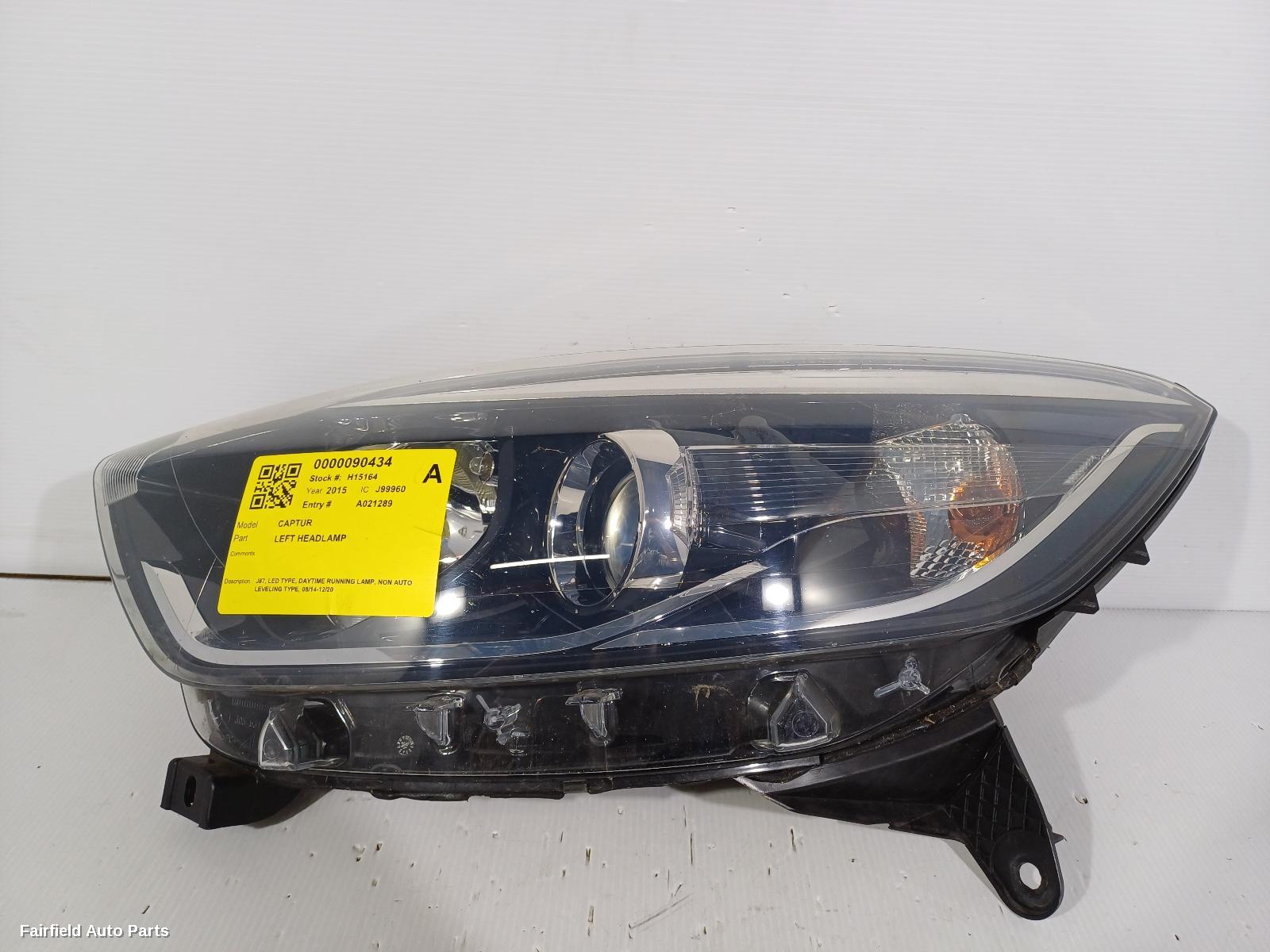 2014-2020 Renault Captur Left Headlamp