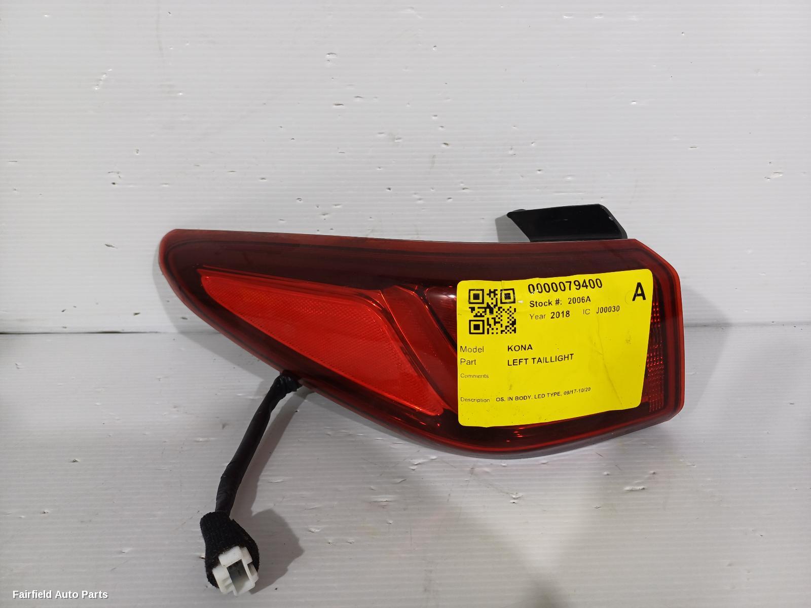 2017-2020 Hyundai Kona Left Taillight