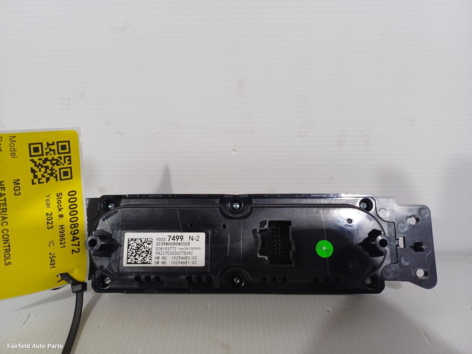 2016-2024 Mg Mg3 Heater Ac Controls