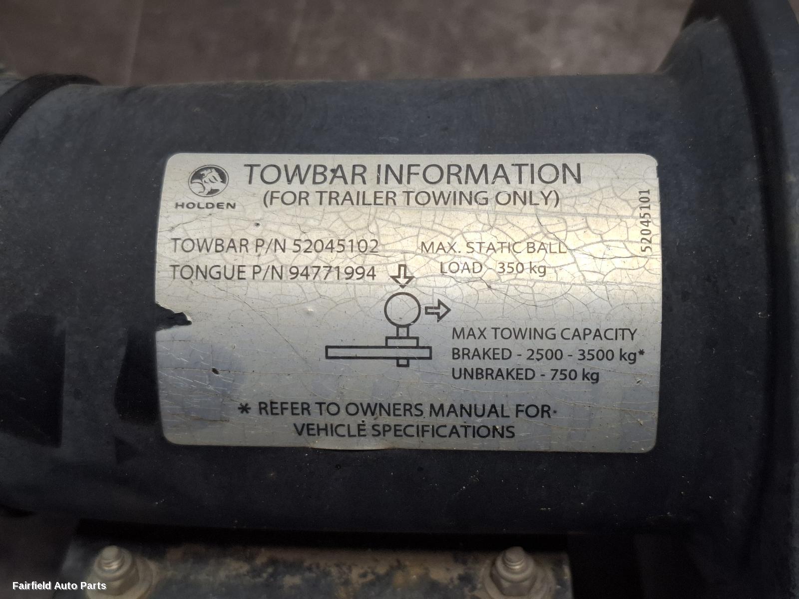 2012-2020 Holden Colorado Towbar