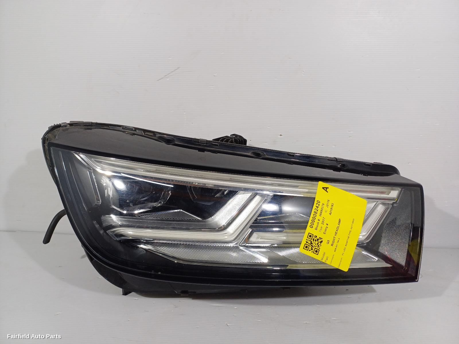 2017-2020 Audi Q5 Right Headlamp