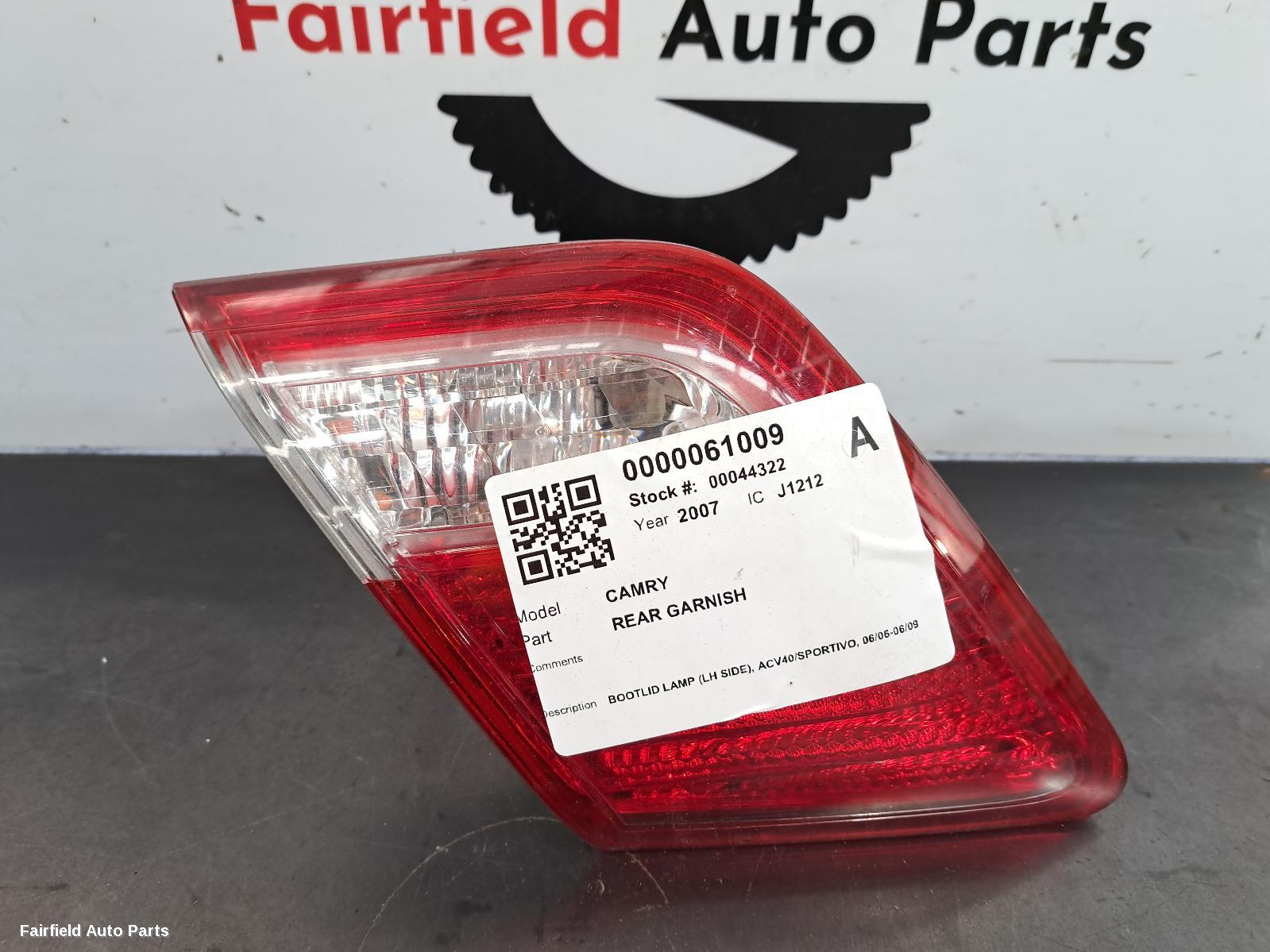 2006-2009 Toyota Camry Rear Garnish