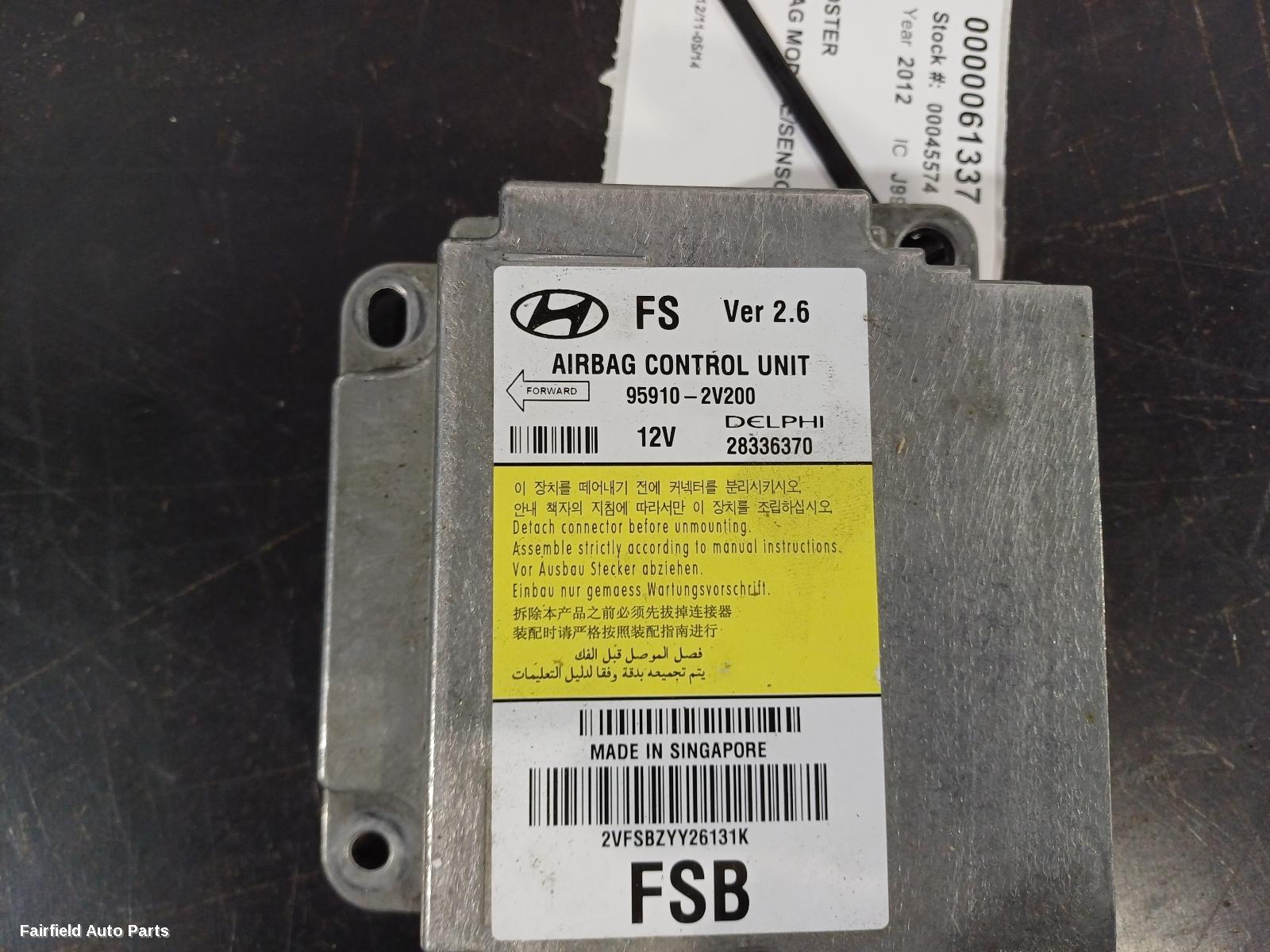 2011-2014 Hyundai Veloster Airbag Module Sensor
