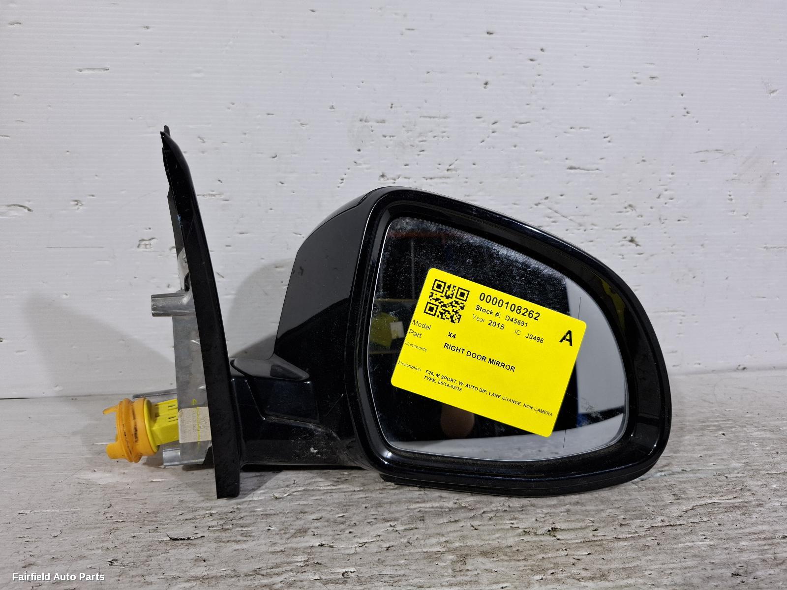 2014-2018 Bmw X4 Right Door Mirror