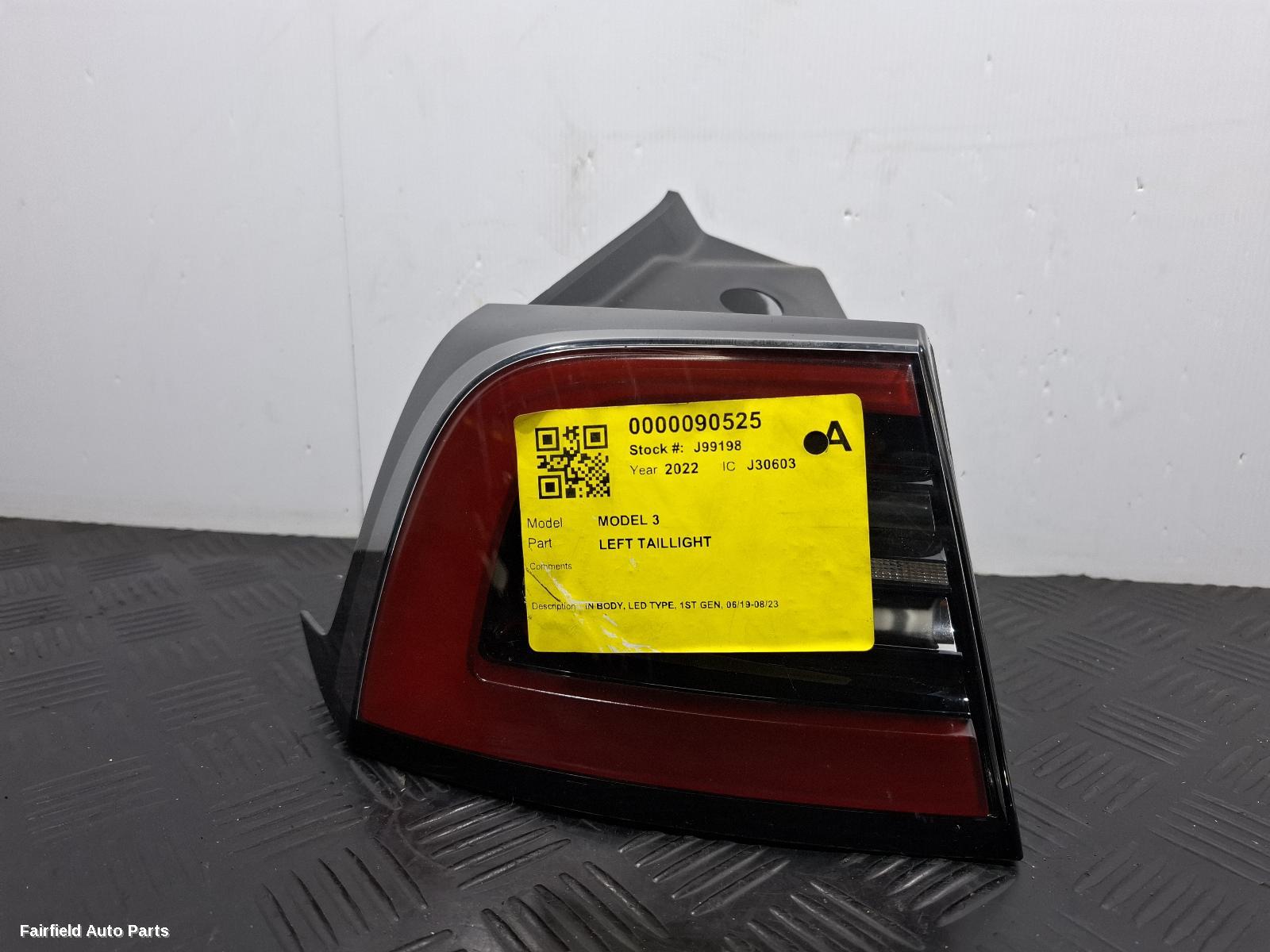 2019-2023 Tesla Model 3 Left Taillight