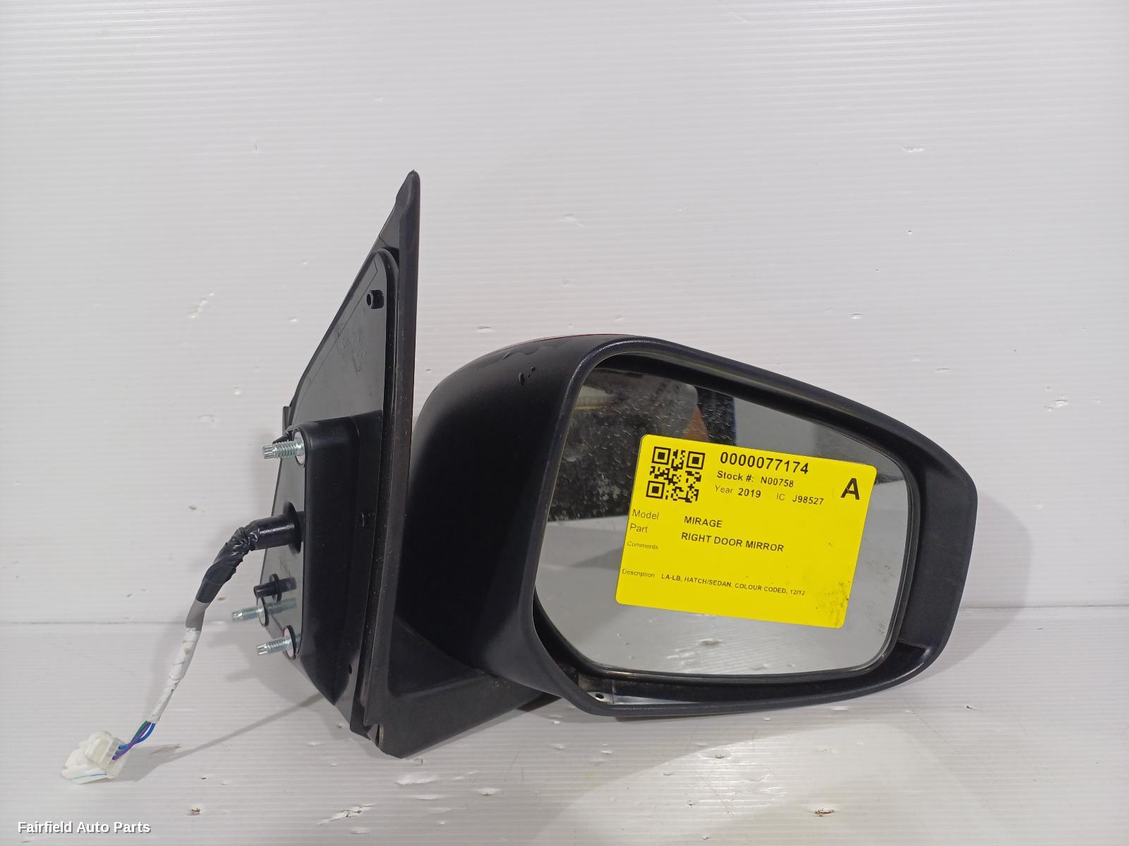 2012-2023 Mitsubishi Mirage Right Door Mirror